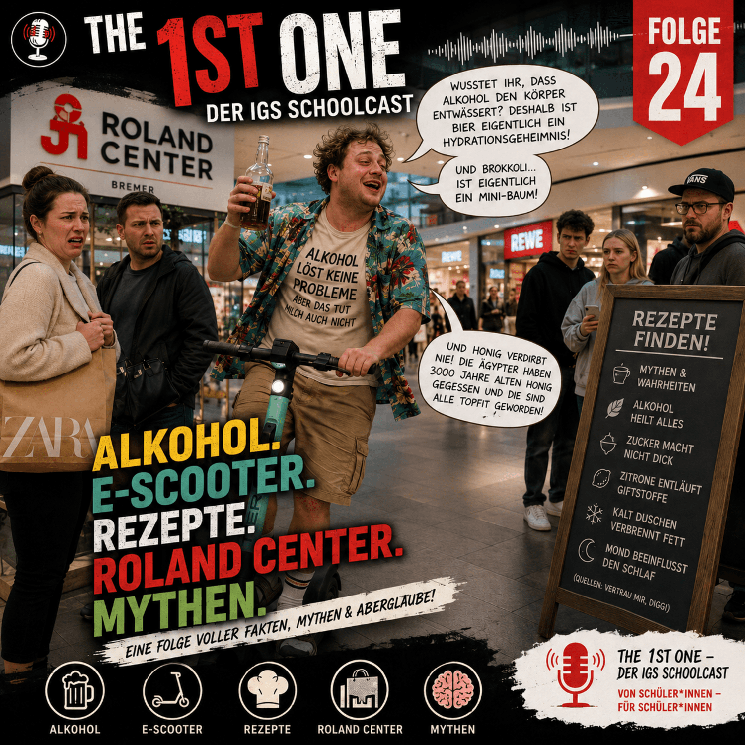 Folge 24: Alkohol, E-Scooter, Rezepte, Roland Center und Mythen episode artwork