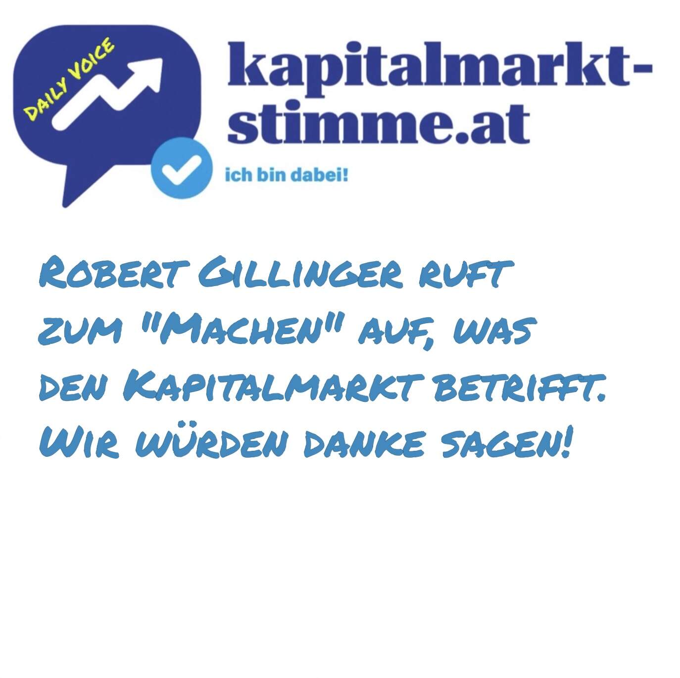 kapitalmarkt-stimme.at daily voice 266/365: Robert Gillinger ruft zum "Machen" auf, was den Kapitalmarkt betrifft. Wir würden danke sagen!