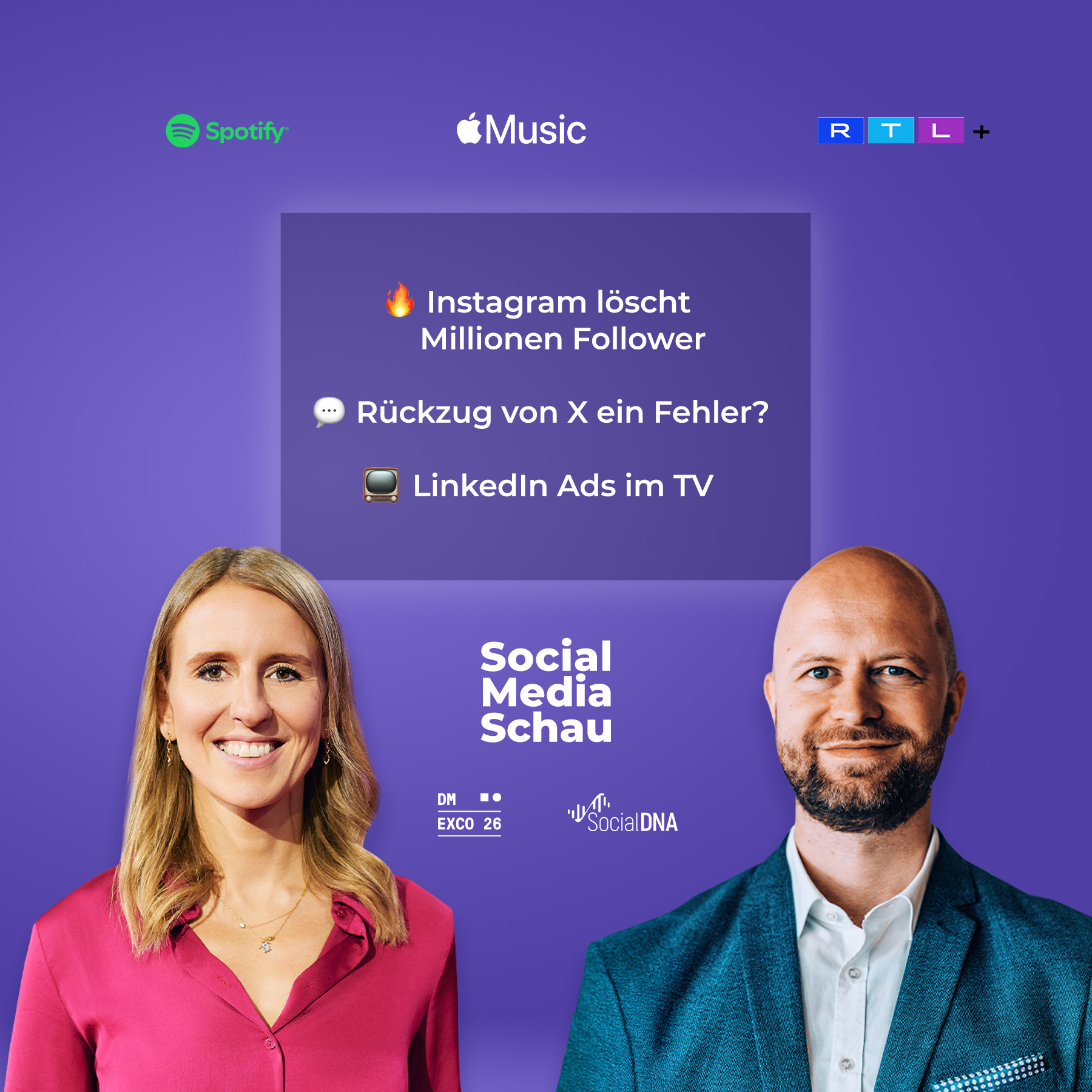 Instagram löscht Millionen Follower | Rückzug von X ein Fehler? | LinkedIn Ads im TV #SMS04 episode artwork