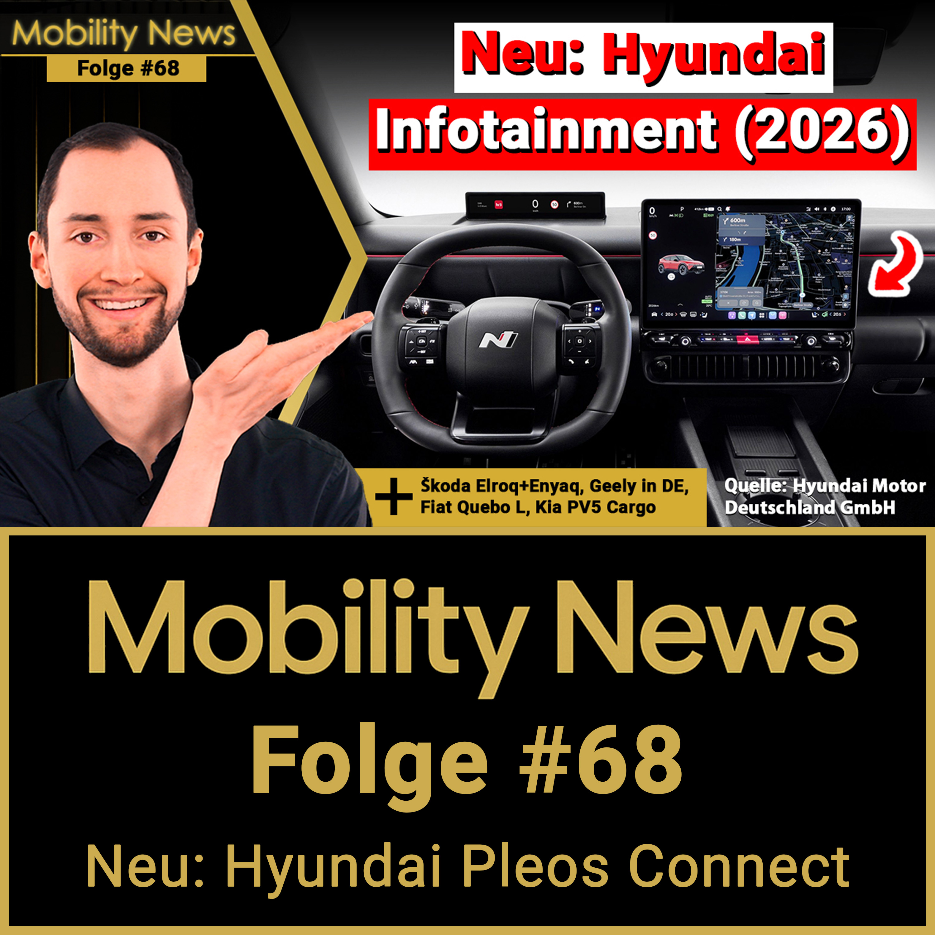 Mega-Cockpit bei Hyundai mit KI: Ist Pleos Connect ENDLICH gut bedienbar?! | | Mobility News #68 episode artwork