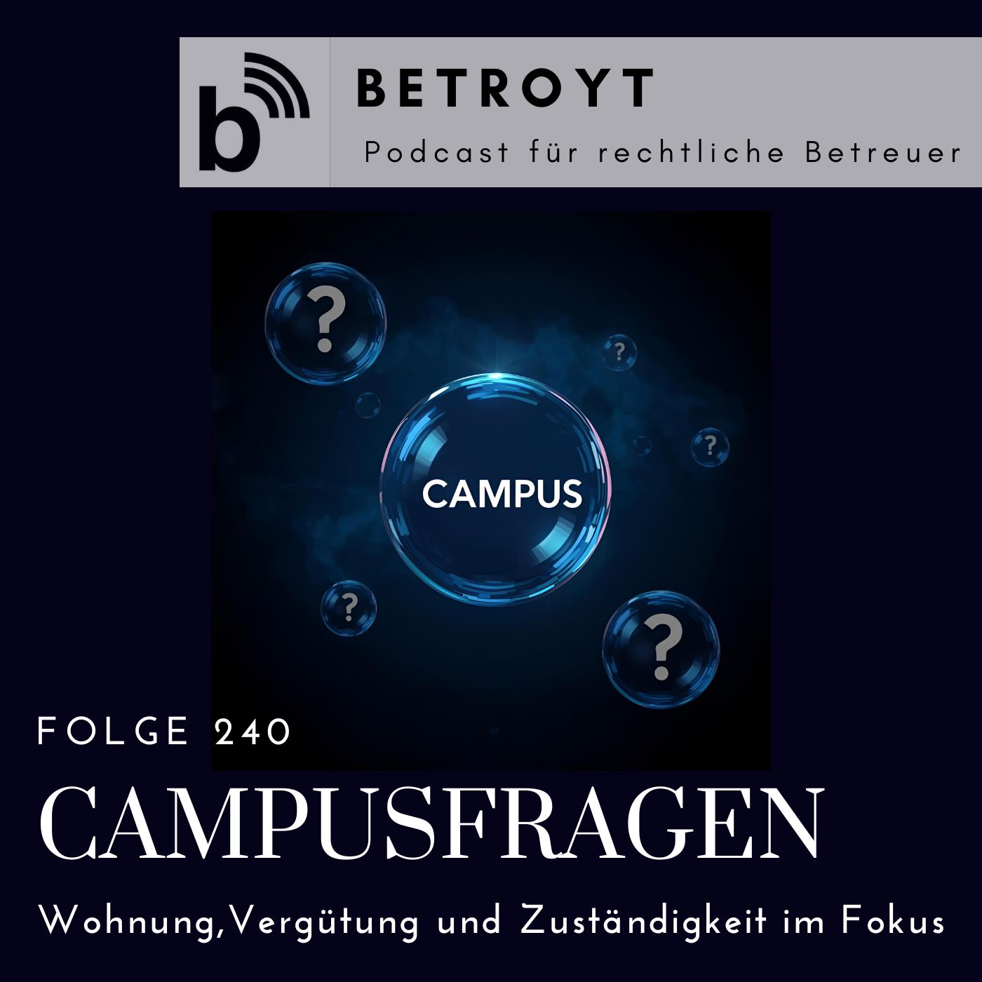 Folge 240 Campusfragen - Wohnung,Vergütung und Zuständigkeit im Fokus