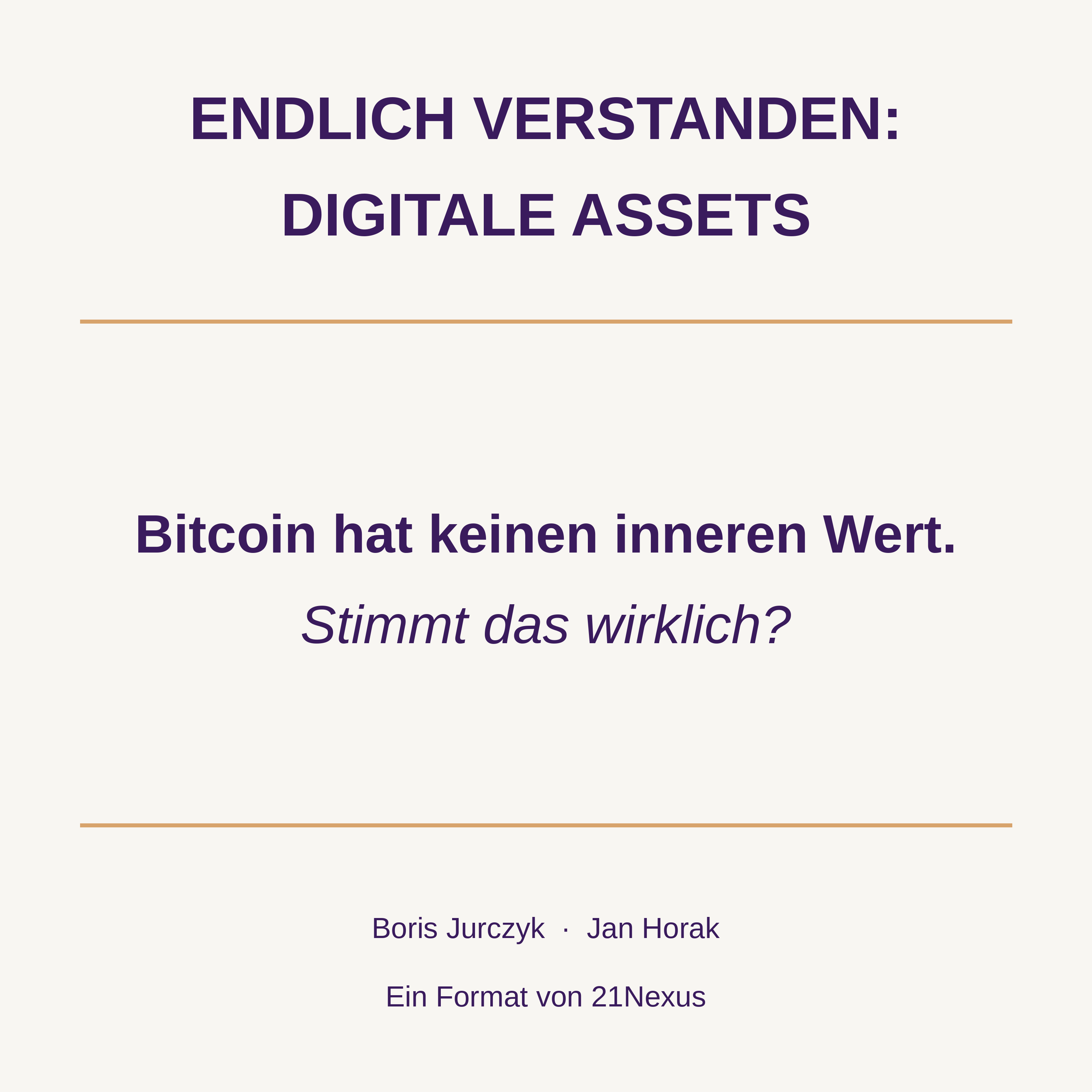 Bitcoin hat keinen inneren Wert. Stimmt das wirklich? episode artwork