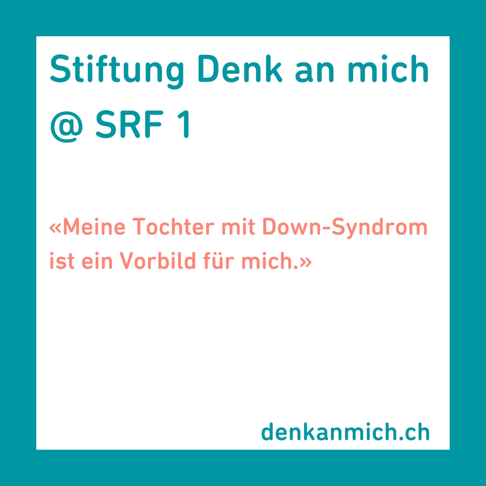 Stiftung Denk an mich auf SRF 1