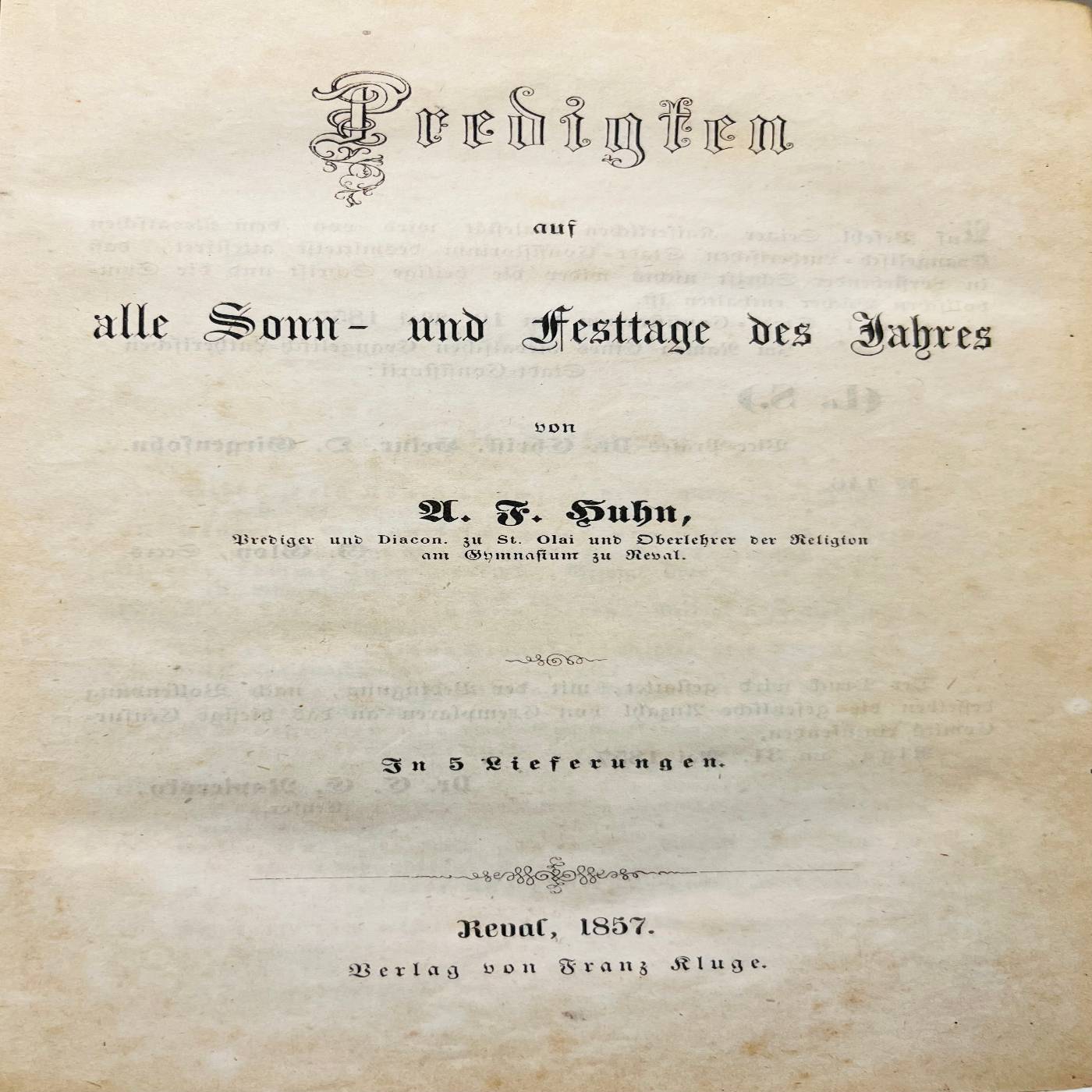 Predigten auf alle Sonn- und Festtage des Jahres von A. F. Huhn podcast artwork