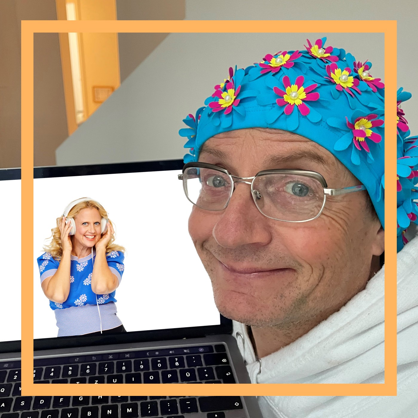 Mit den Waffeln einer Frau