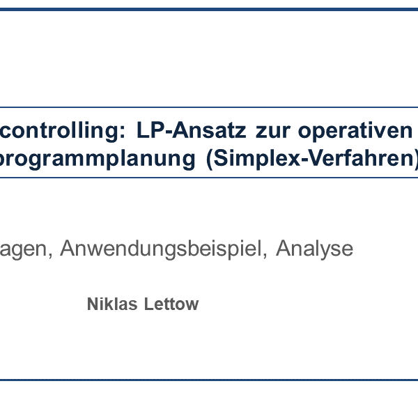 BWL- und Controllingstudium