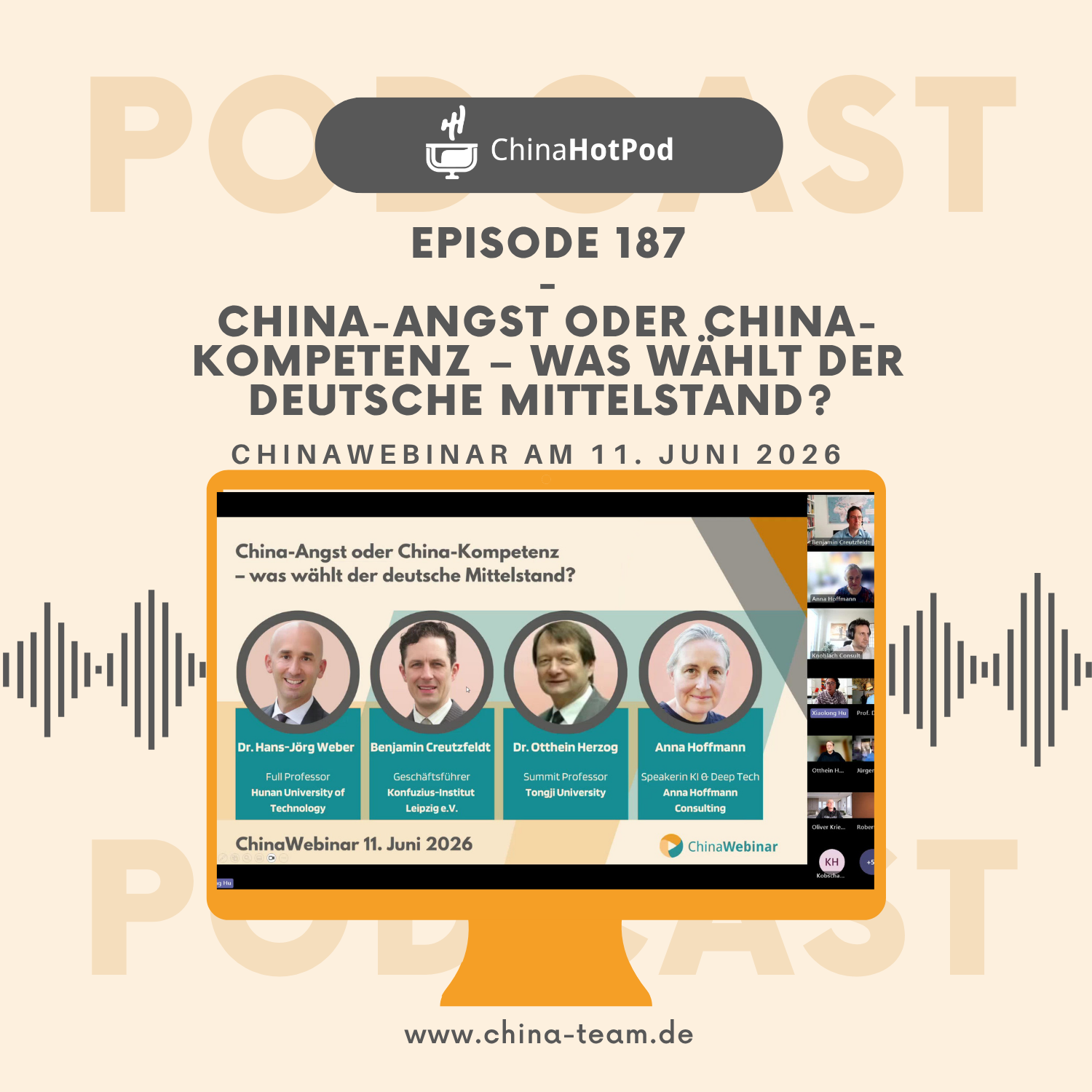 Episode 187 - ChinaWebinar "China-Angst oder China-Kompetenz – was wählt der deutsche Mittelstand?" episode artwork