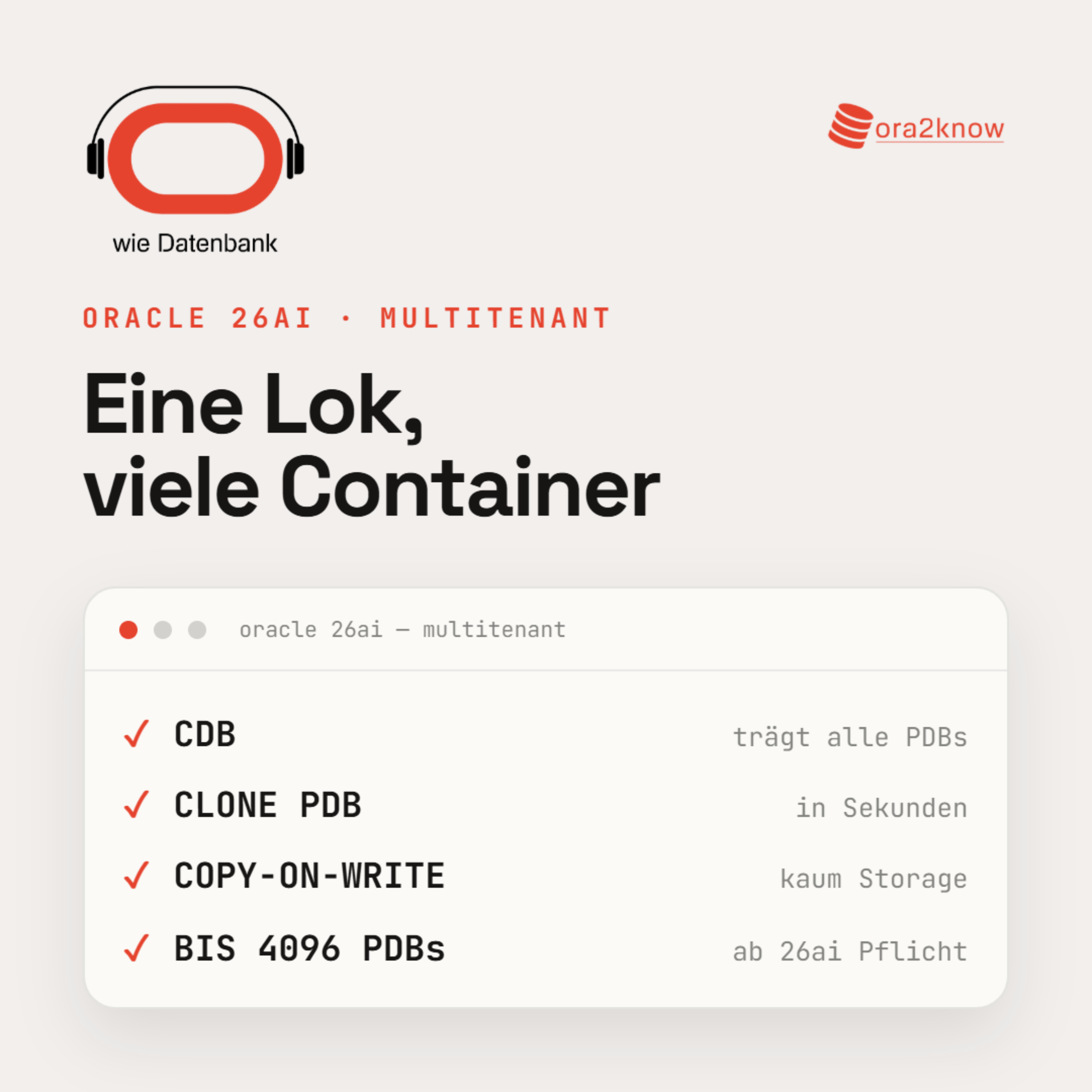 Folge 08: Oracle 26ai Multitenant – da führt kein Weg dran vorbei — Cover