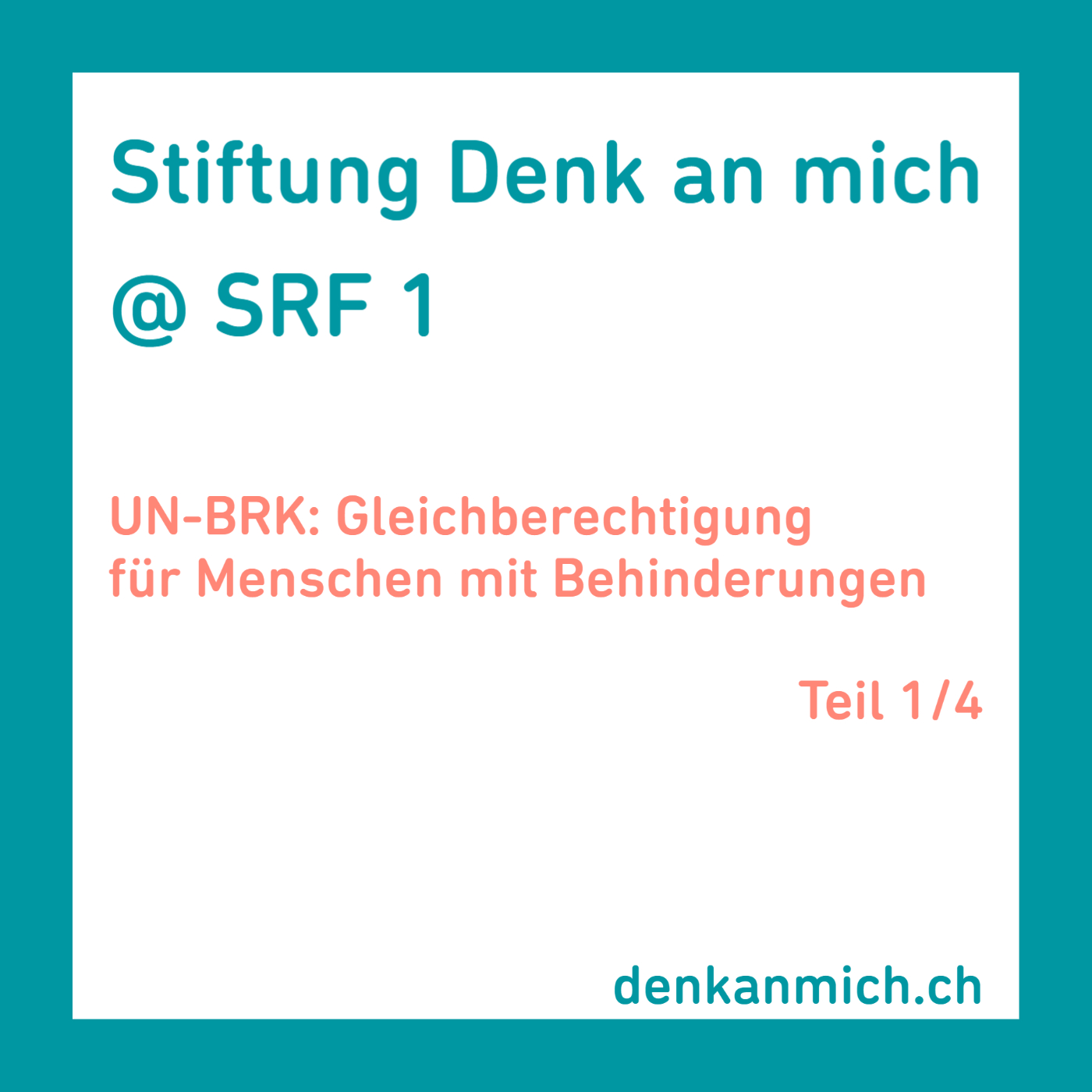 Stiftung Denk an mich auf SRF 1