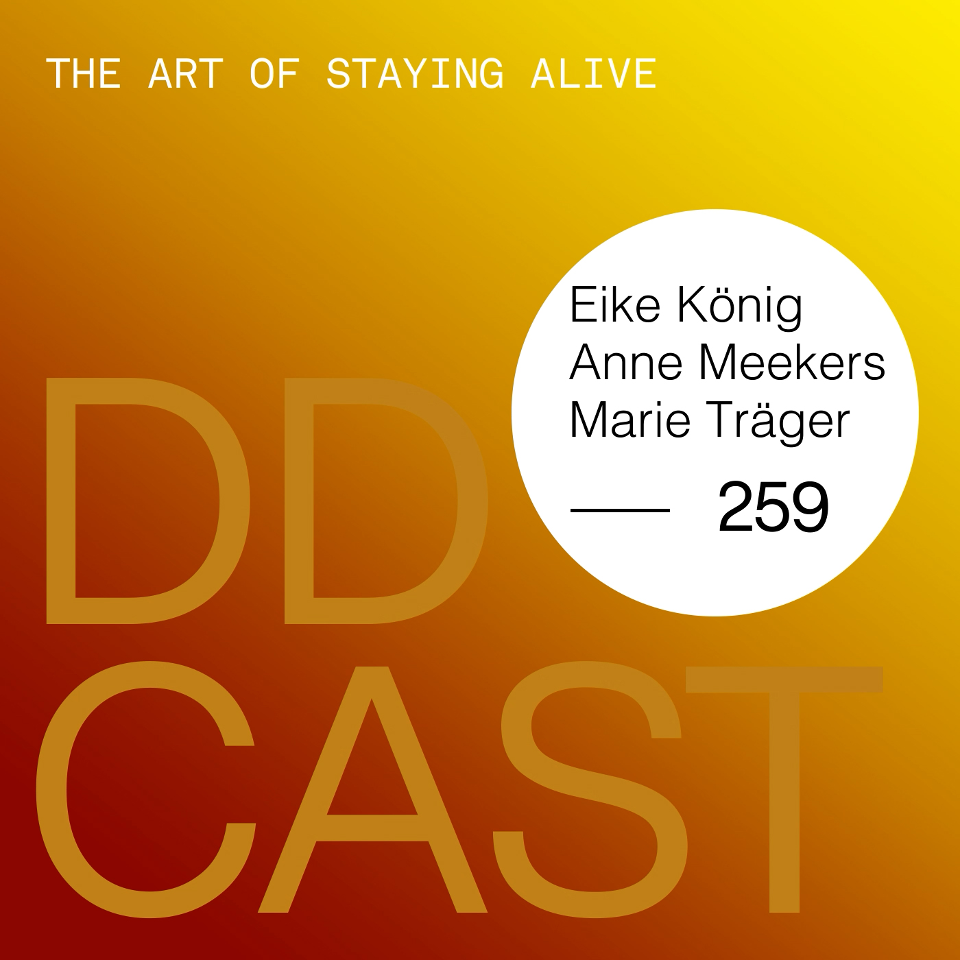 DDCAST 259 - Anne Meekers, Eike König, Marie Träger "The Art of Staying Alive" episode artwork