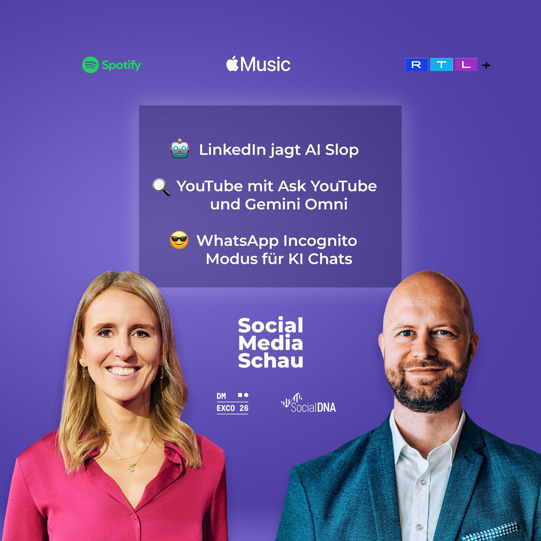 LinkedIn jagt AI Slop | YouTube mit Ask YouTube und Gemini Omni | WhatsApp Incognito Modus für KI Chats #SMS06 episode artwork