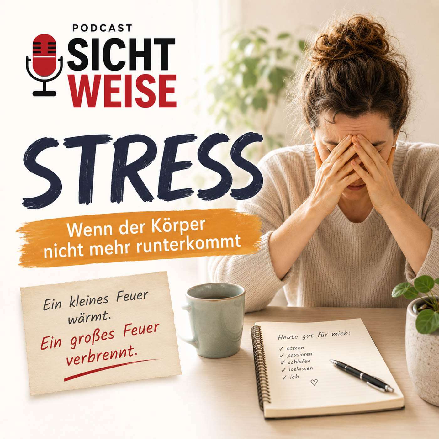 Stress und Burnout - Wenn der Körper nicht mehr runterkommt - Podcast Sicht Weise von und mit Anette Pelzer episode artwork