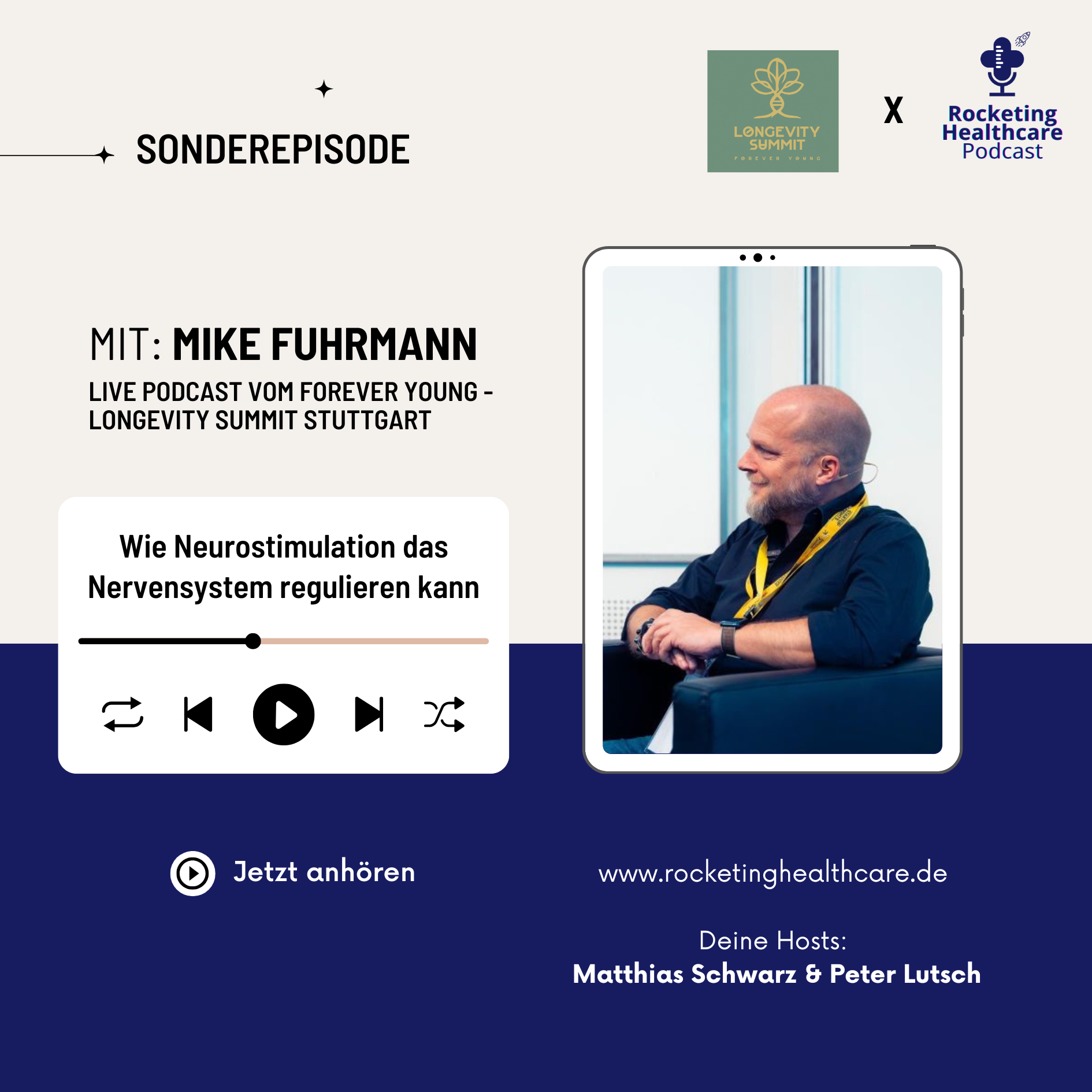 Live-Podcast Longevity Summit Stuttgart: Wie Neurostimulation das Nervensystem regulieren kann episode artwork