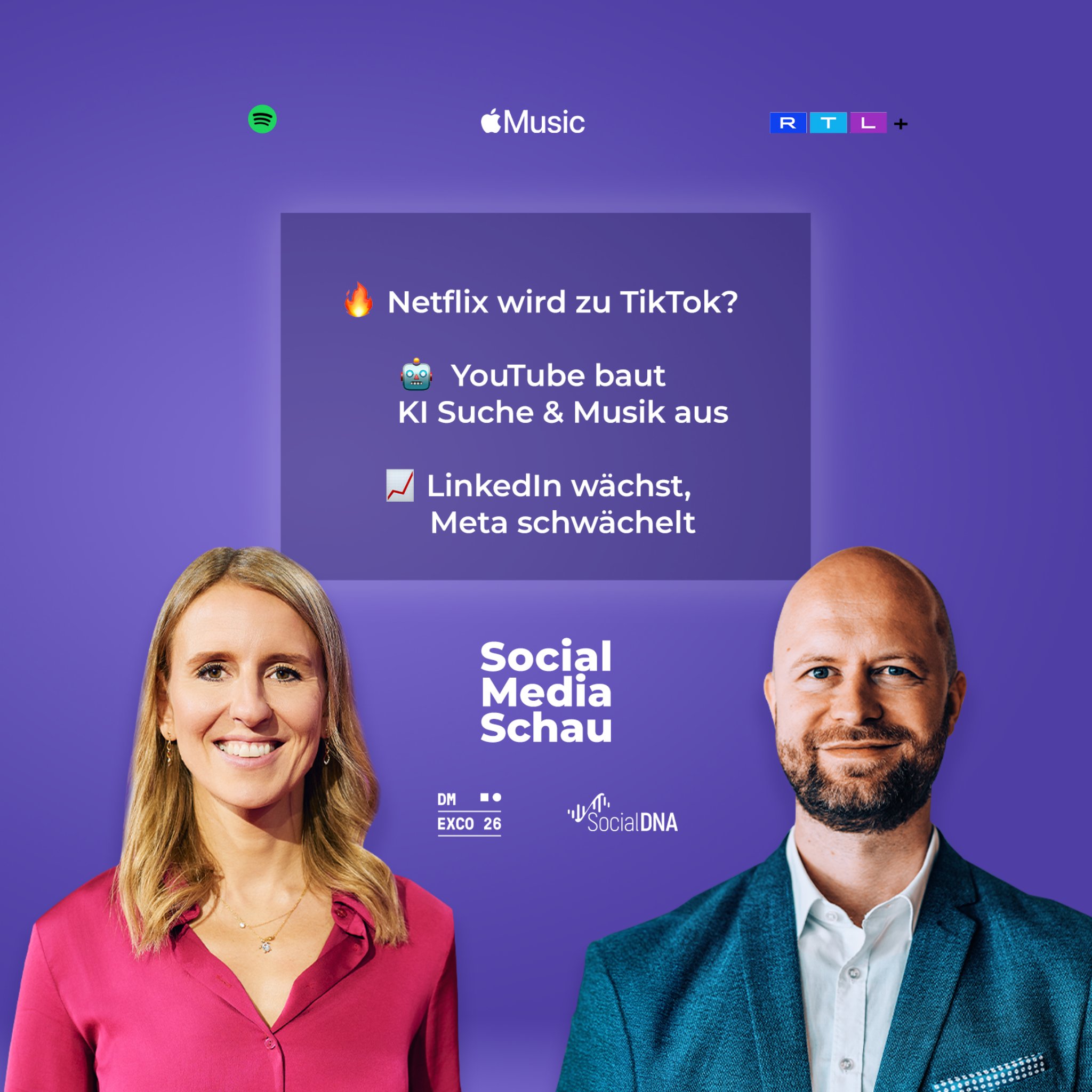 Netflix startet TikTok Feed | YouTube baut KI Suche & Musik | LinkedIn wächst, Meta schwächelt #SMS03 episode artwork