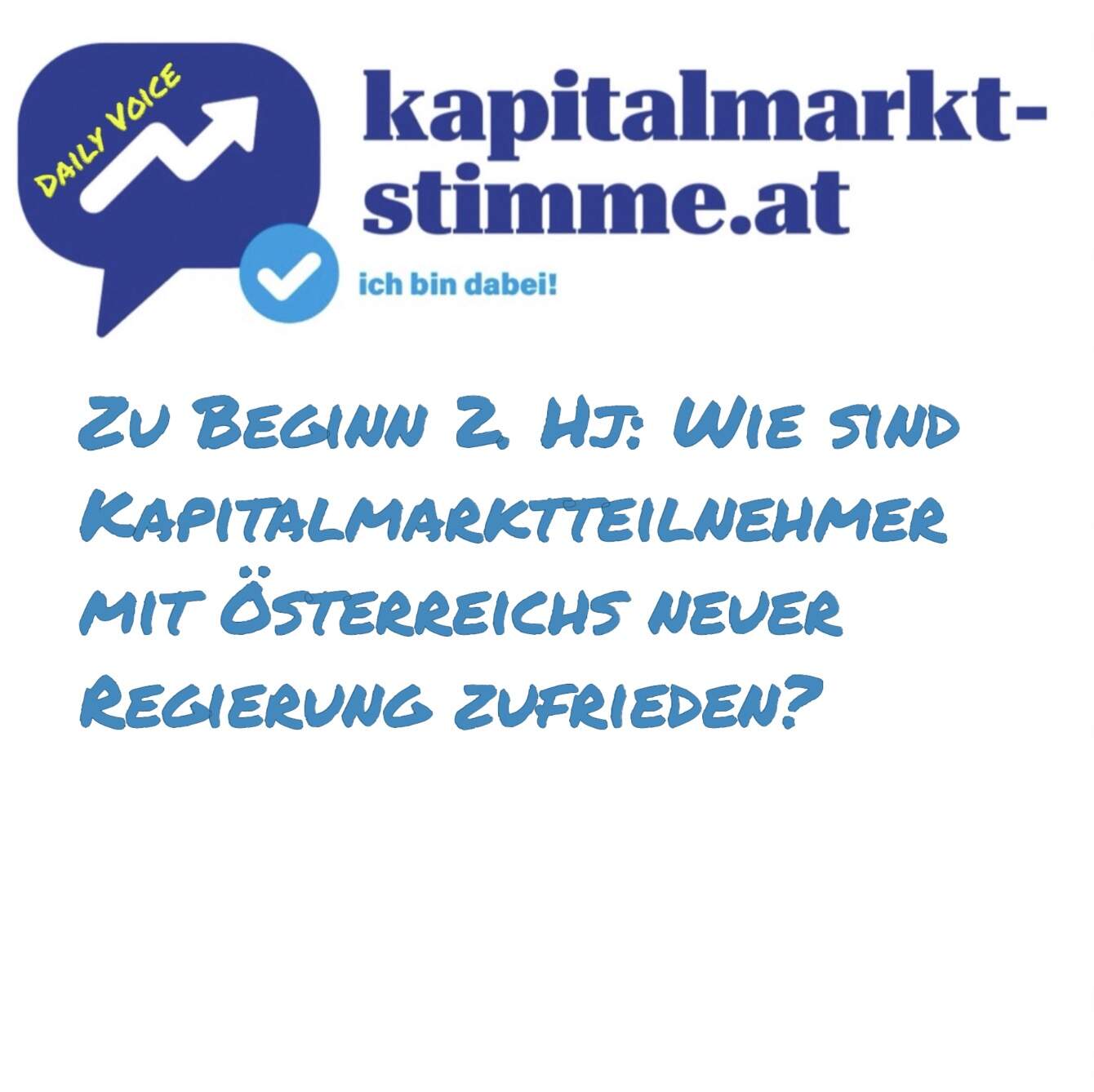 kapitalmarkt-stimme.at daily voice 186/365: Wie sind Kapitalmarktteilnehmer mit Österreichs neuer Regierung zufrieden?