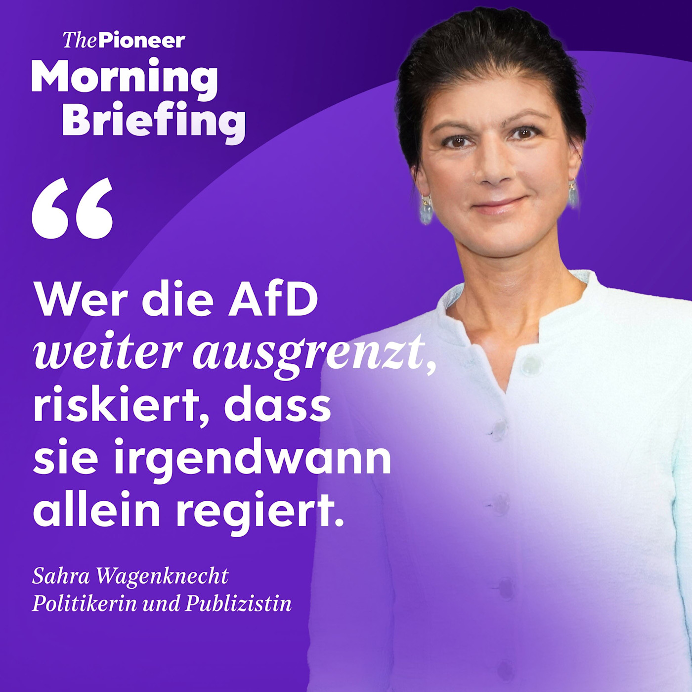 Sahra Wagenknechts neuer Umgang mit der AfD | Der Achte Tag mit Alice Schwarzer | Nervöse Wall Street episode artwork