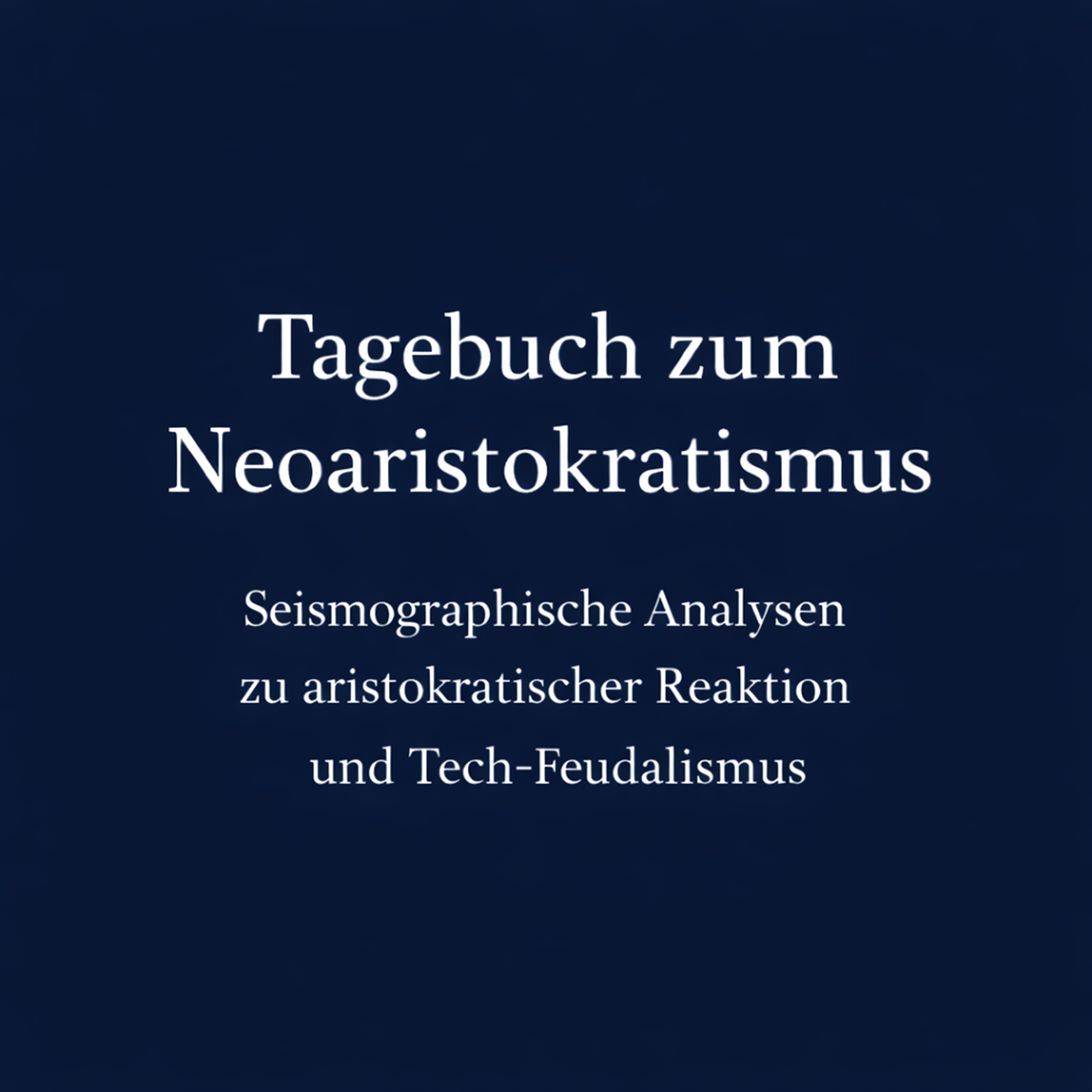 Tagebuch – Analysen zu Neoaristokratismus und Tech-Feudalismus podcast artwork