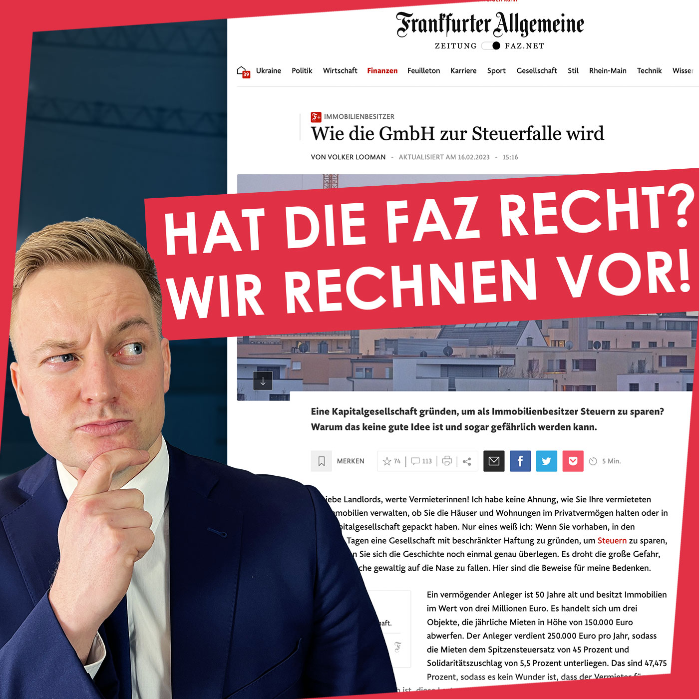 350 👔| TaC: Martin Richter vs. FAZ: Macht eine GmbH für Immos Sinn?
