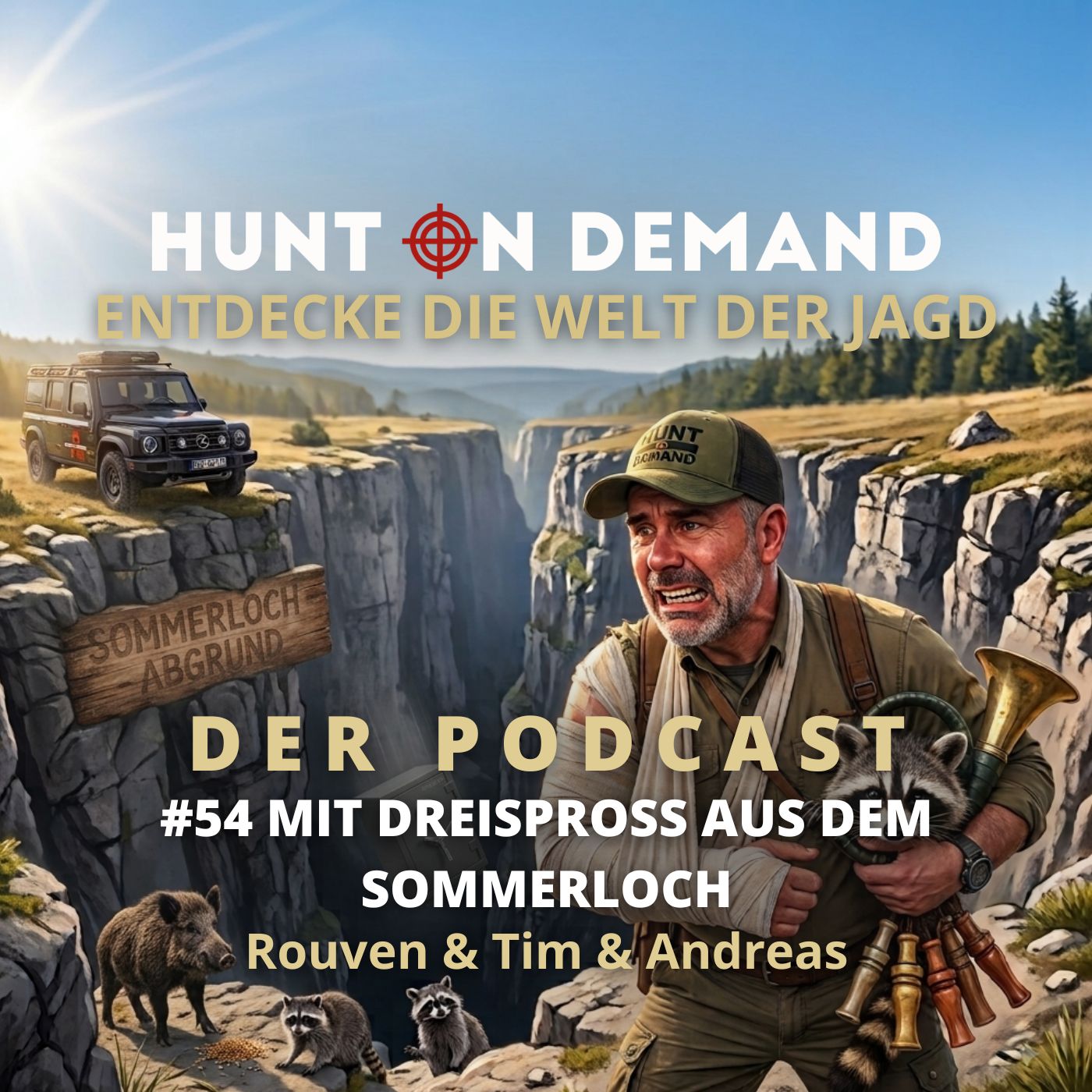 #54 - Mit Dreispross aus dem Sommerloch - Tim & Rouven & Andreas - (Huntingroom & jagenNRW & Dreispross) episode artwork