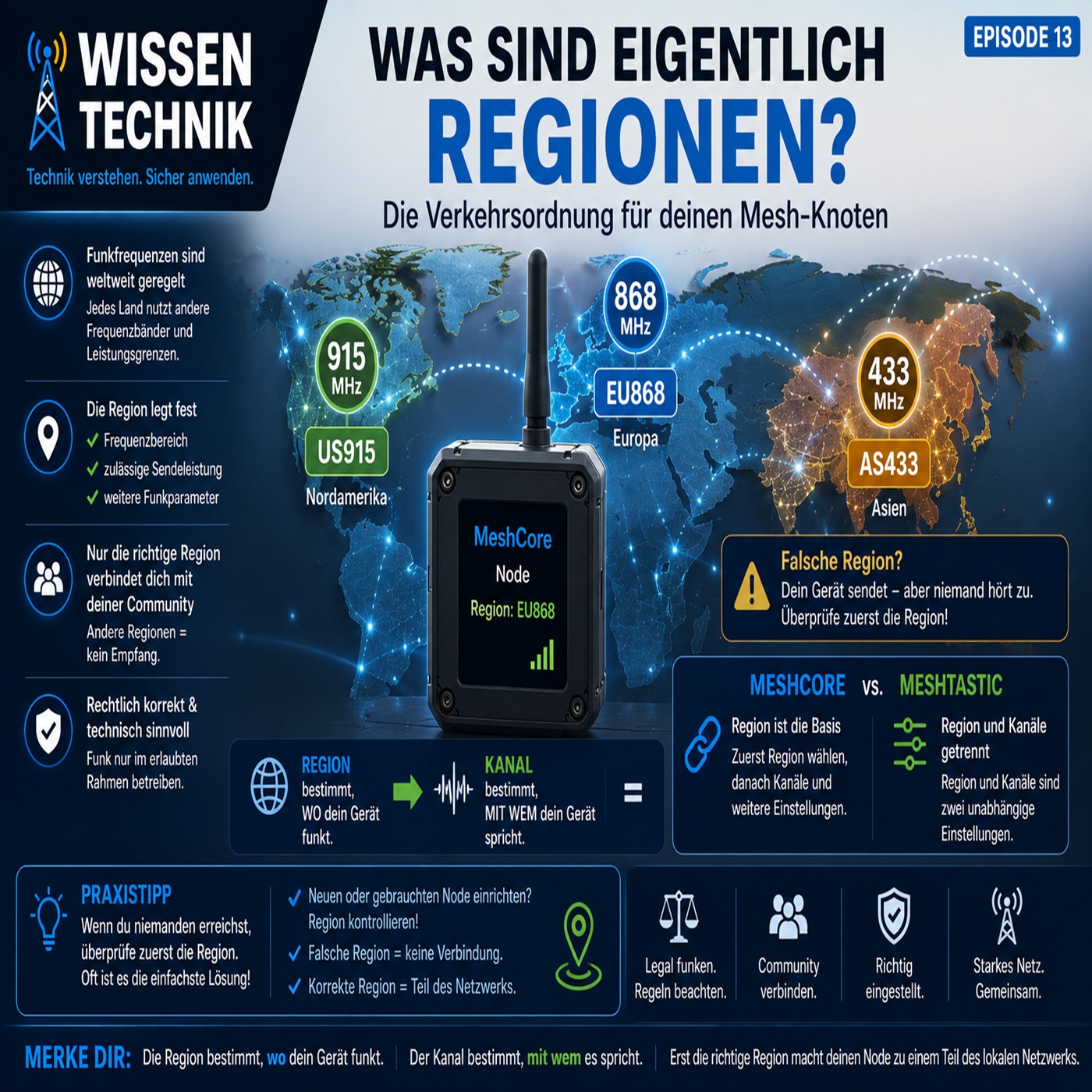 WISSEN TECHNIK - MeshCore & Meshtastic - 13. Episode