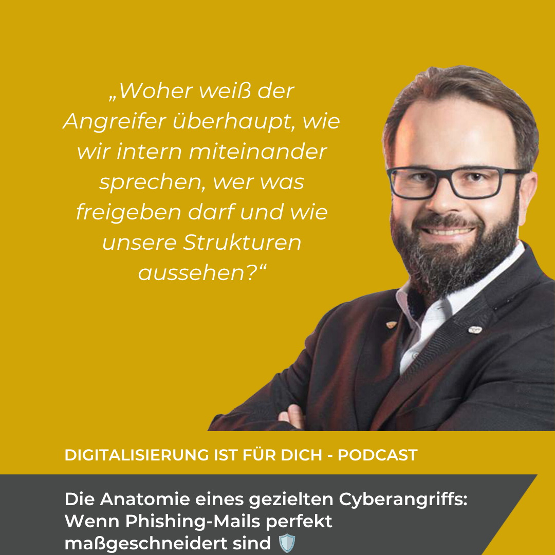 #380 - Die Anatomie eines gezielten Cyberangriffs: Wenn Phishing-Mails perfekt maßgeschneidert sind 🛡️ episode artwork