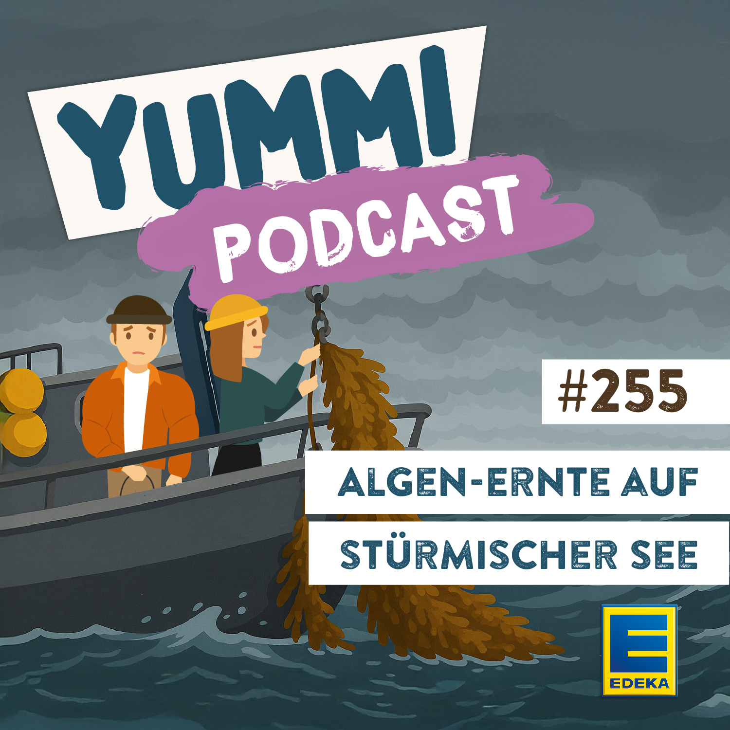Algen-Ernte auf stürmischer See