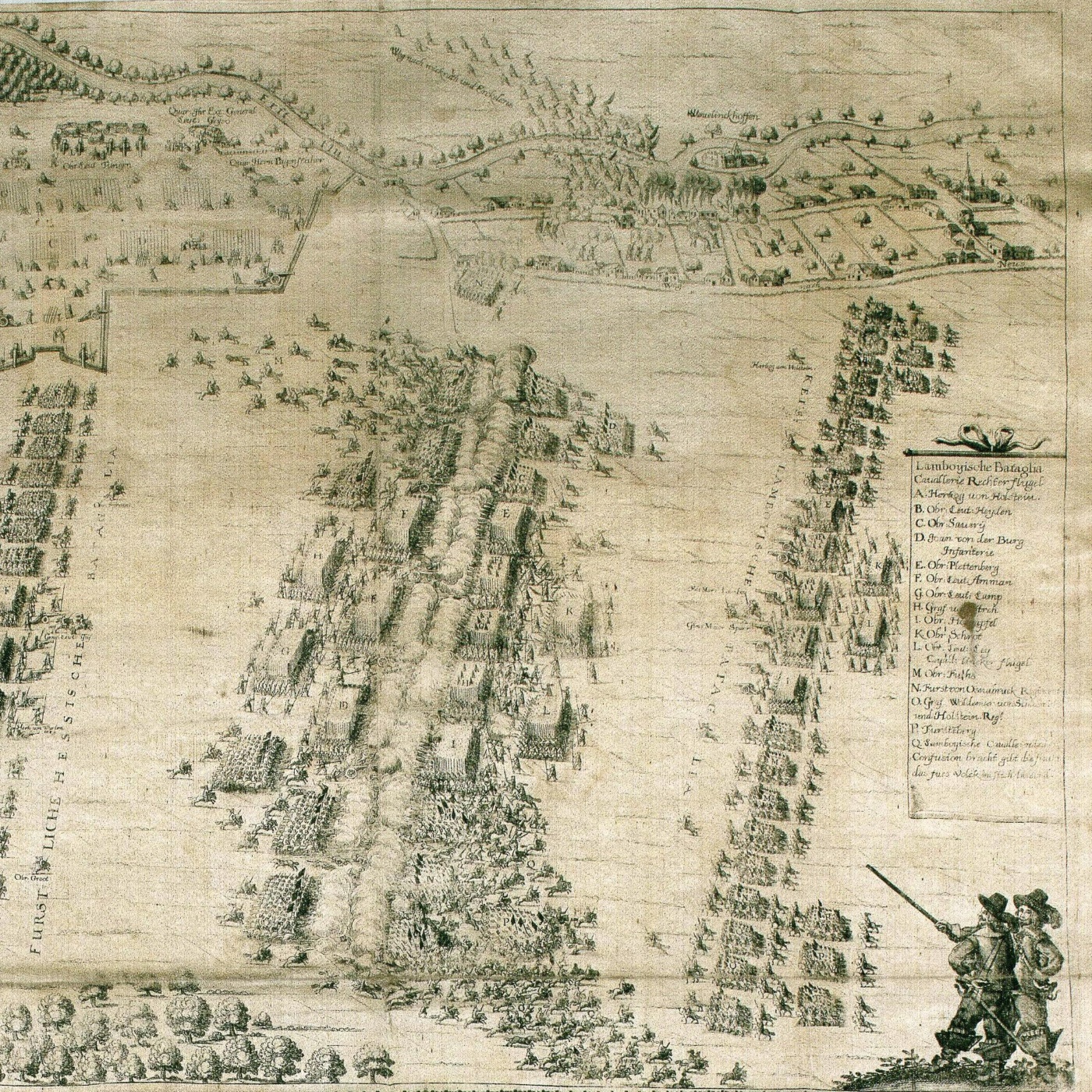 Y-026: Eigentliche Abbildung deß in Anno 1648. den 14./4 Tag Junij vorgangenen harten Treffens bey Greuenbruch… (1648)