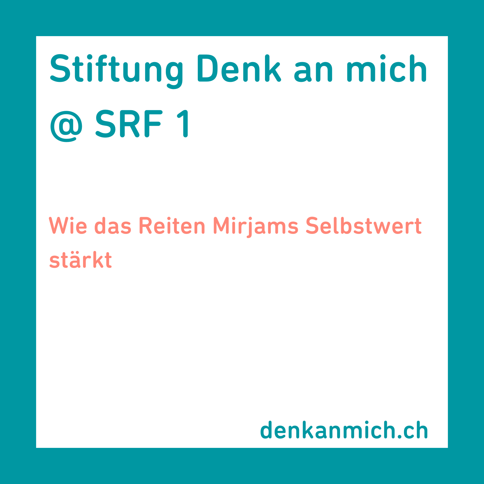 Stiftung Denk an mich auf SRF 1