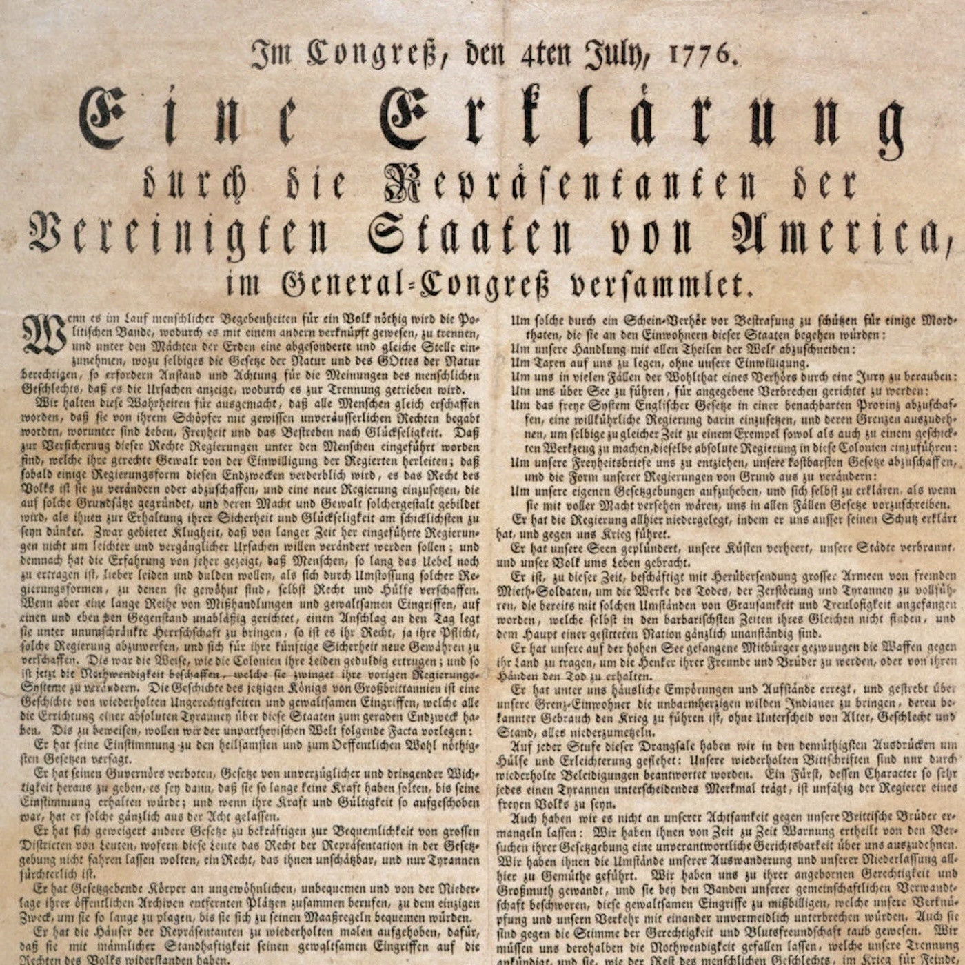 German Immigrants and the Declaration of Independence
