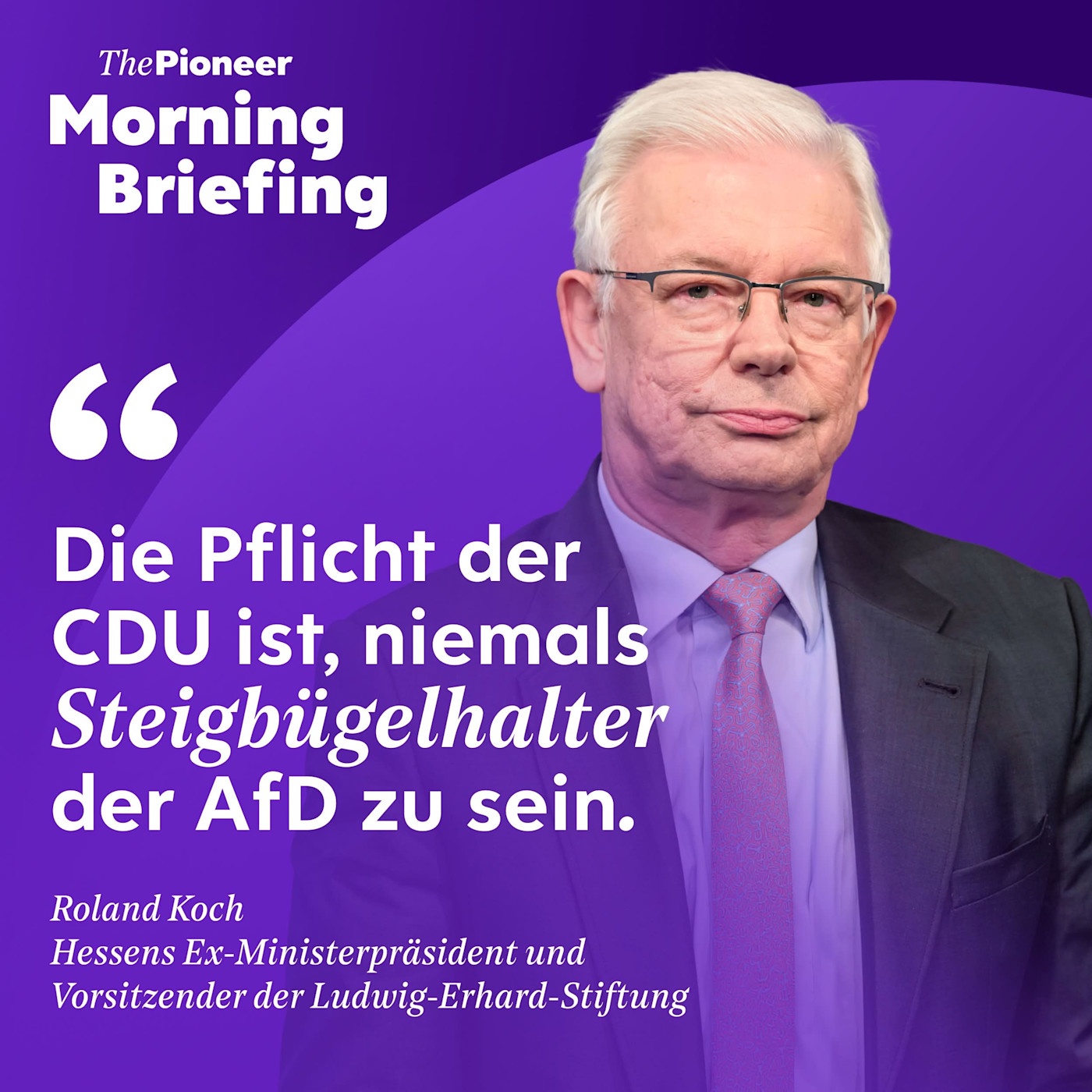 Roland Koch: „Pflicht der CDU: niemals Steigbügelhalter der AfD zu sein” | Mitte in Bewegung | Céline Dion