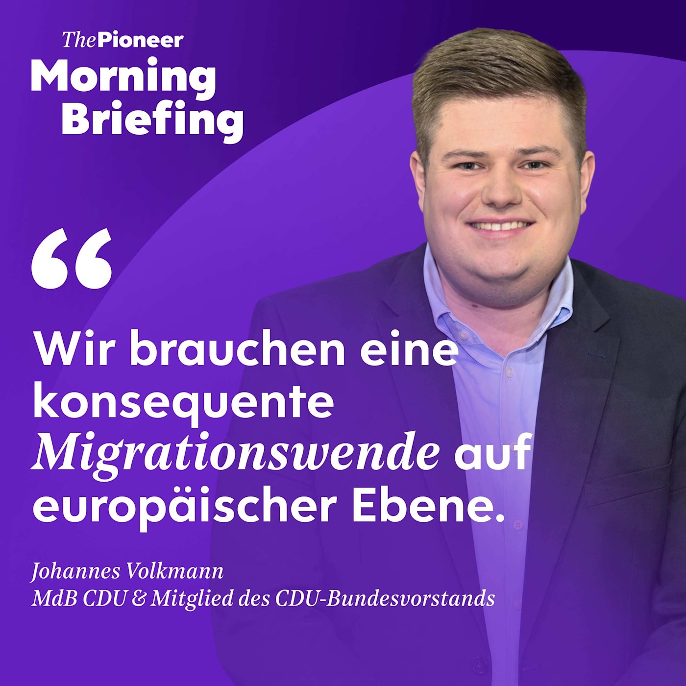 Johannes Volkmann: „Wir brauchen eine Migrationswende in Europa” | Debatte um Gerechtigkeit | Frontrunners
