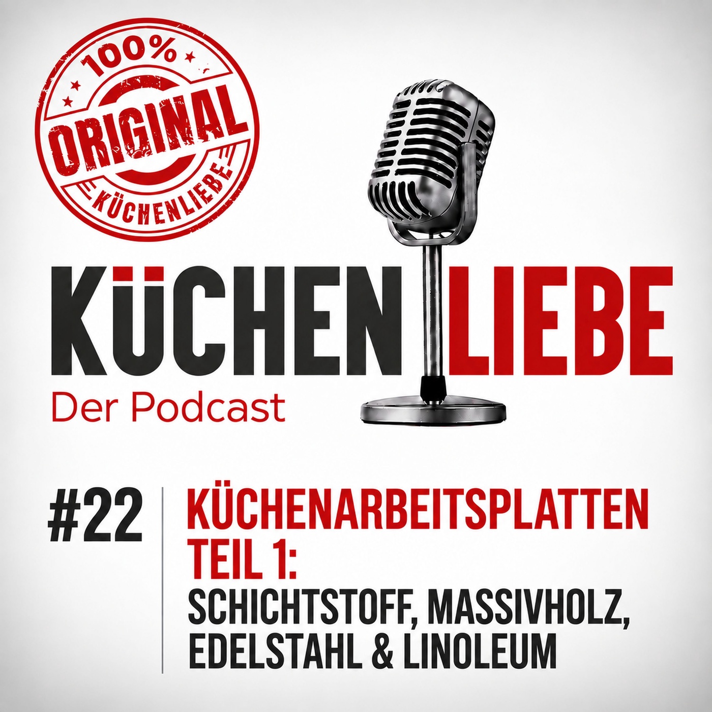 #22 Küchenarbeitsplatten Teil 1: Schichtstoff, Massivholz, Edelstahl & Linoleum