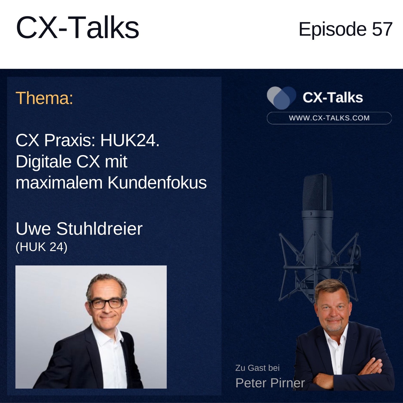 #57 CX Praxis HUK24 - Digitale CX mit maximalem Kundenfokus. Uwe Stuhldreier (HUK24) im Gespräch mit Peter Pirner (i-CEM)