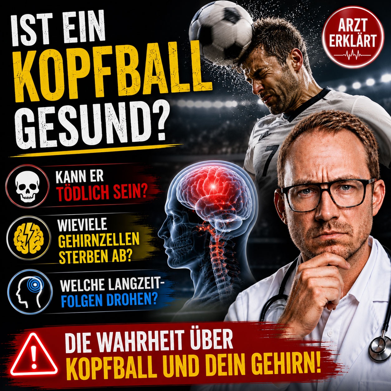 Ist ein Kopfball gesund? Kann er tödlich sein? Wieviele Gehirnzellen sterben ab - Notarzt erklärt
