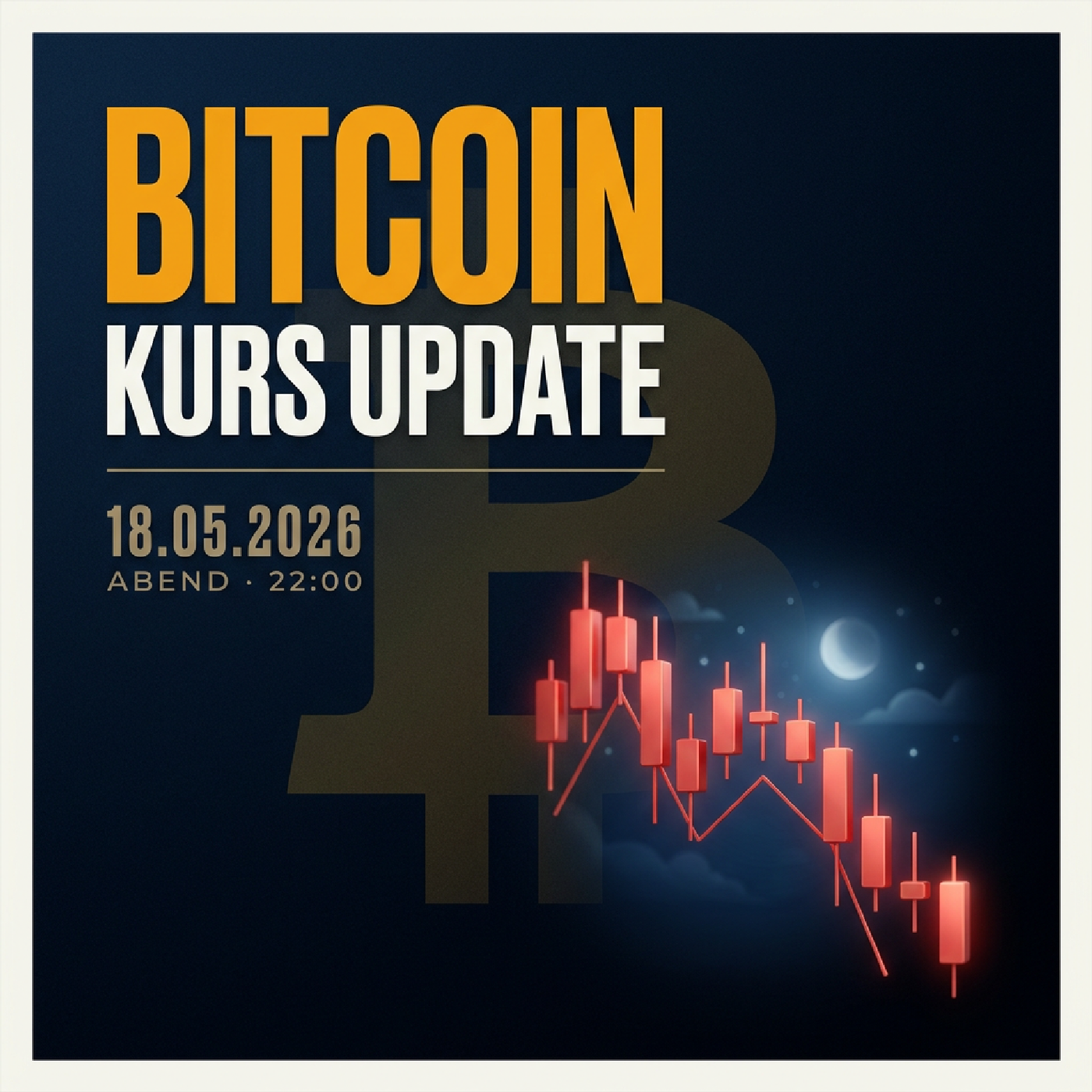 Bitcoin Kurs Abend 18.05.2026: 65.924 € (-2.23 %)