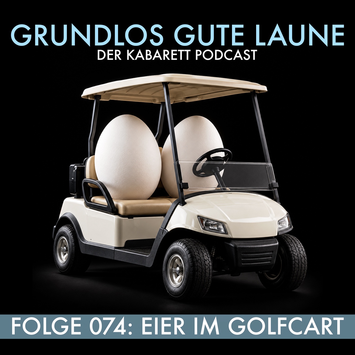 Eier im Golfcart