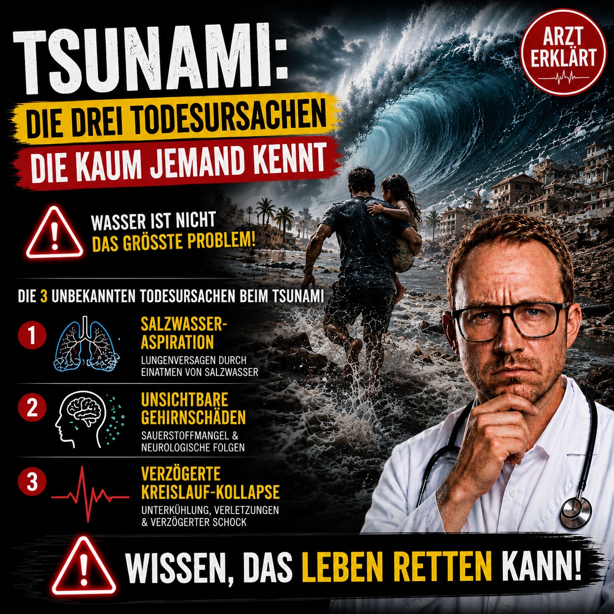 Tsunami: Die drei Todesursachen, die kaum jemand kennt (Notarzt erklärt)