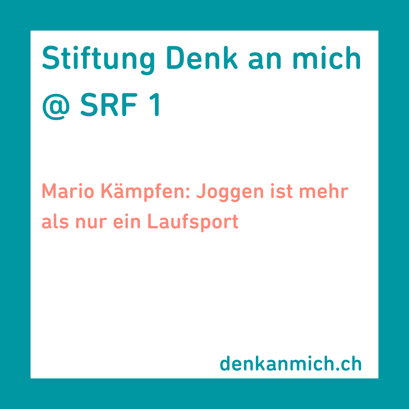 Mario Kämpfen: Joggen ist mehr als nur ein Laufsport