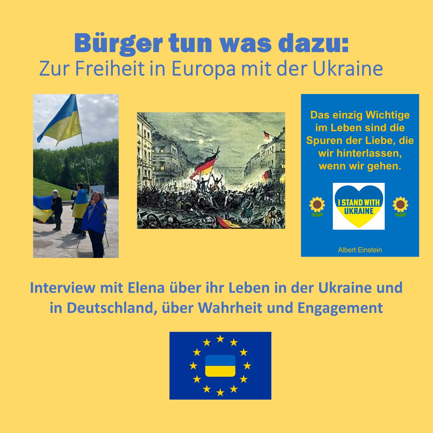 Bürger tun was dazu: Interview mit Elena über ihr Leben in der Ukraine und in Deutschland, über Wahrheit und Engagement