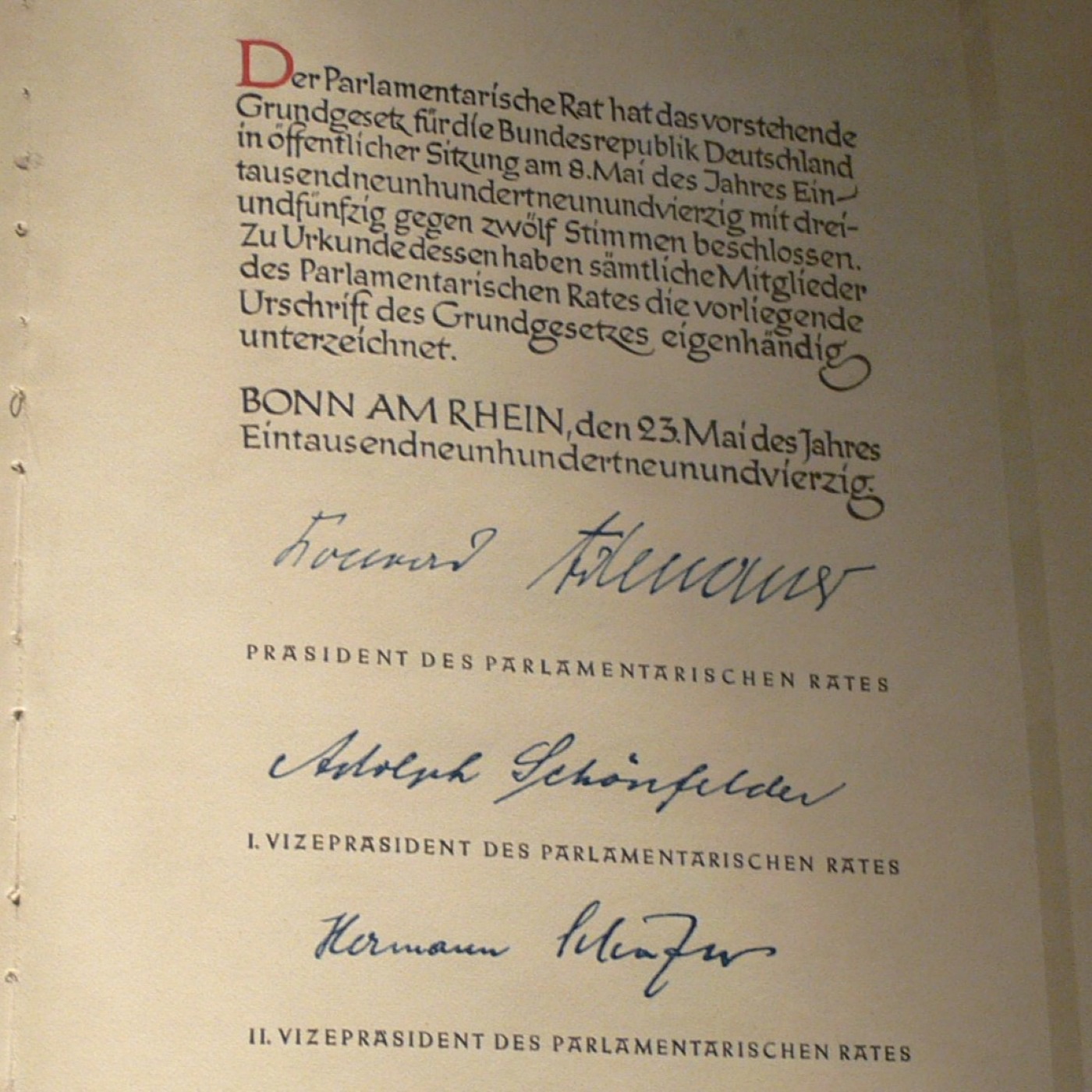 T-011: Der Parlamentarische Rat und das Grundgesetz (1948/49), mit Dr. Benedikt Wintgens
