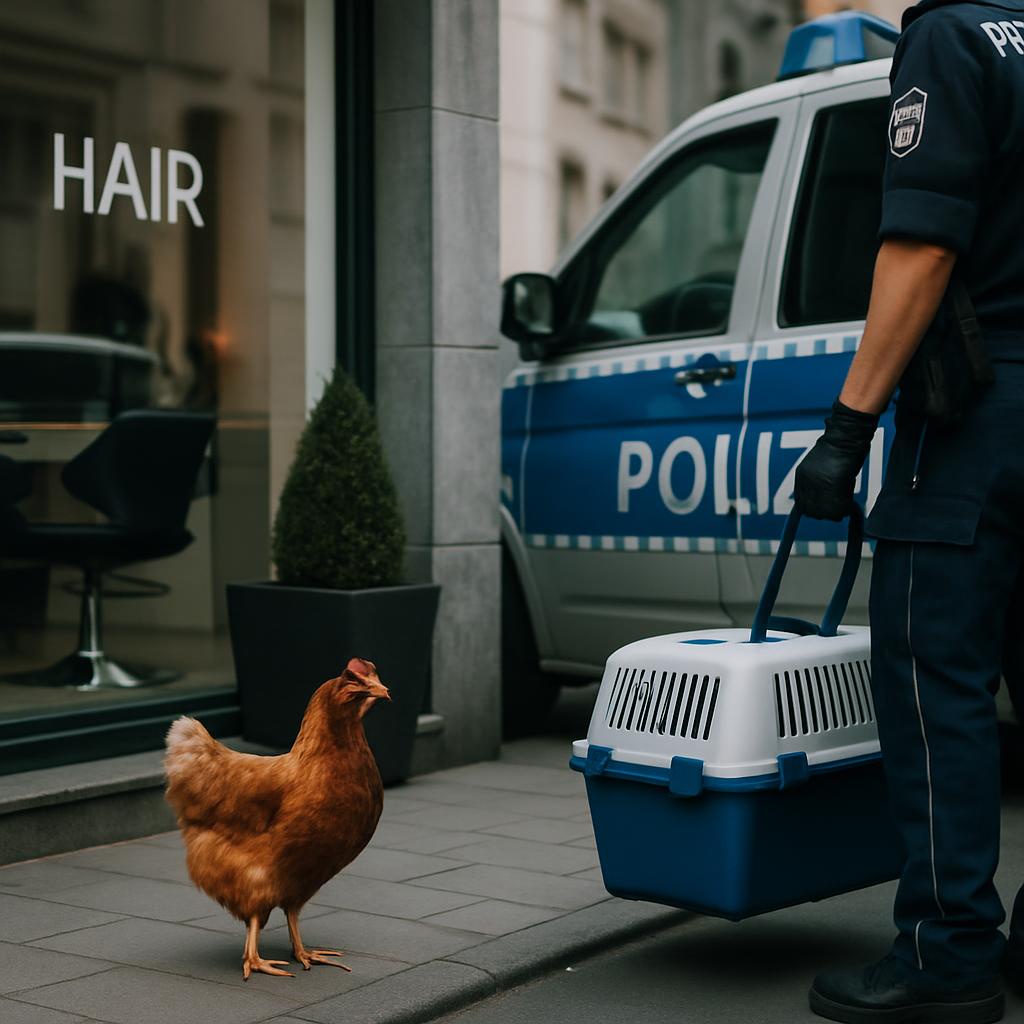 Kein Haarschnitt: Polizei nimmt Henne vor Friseur in Gewahrsam | Blaulicht Update Würzburg