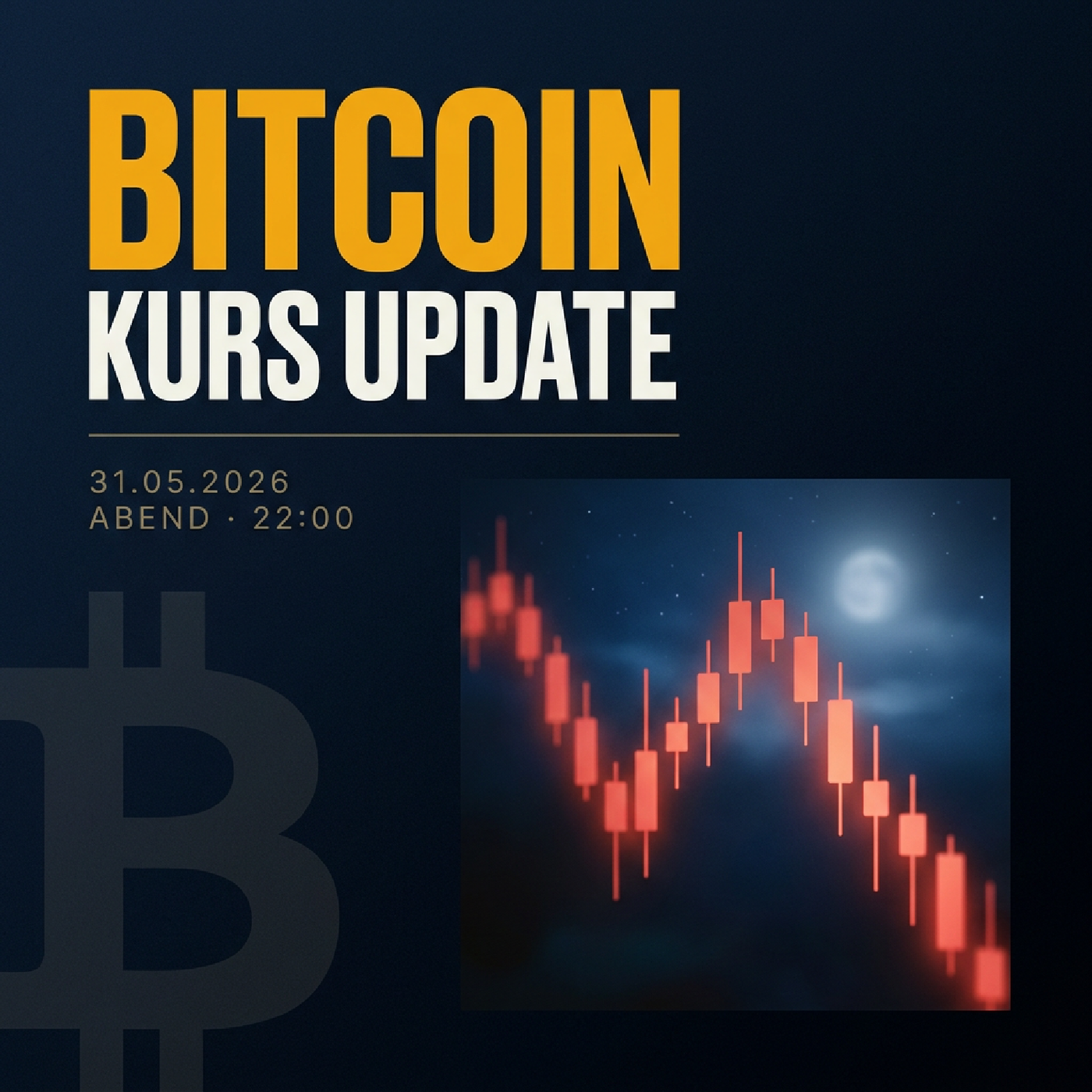 Bitcoin Kurs Abend 31.05.2026: 62.999 € (-0.59 %)