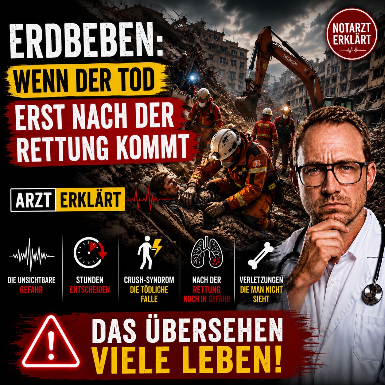 Erdbeben: Wenn der Tod erst nach der Rettung kommt – Arzt erklärt