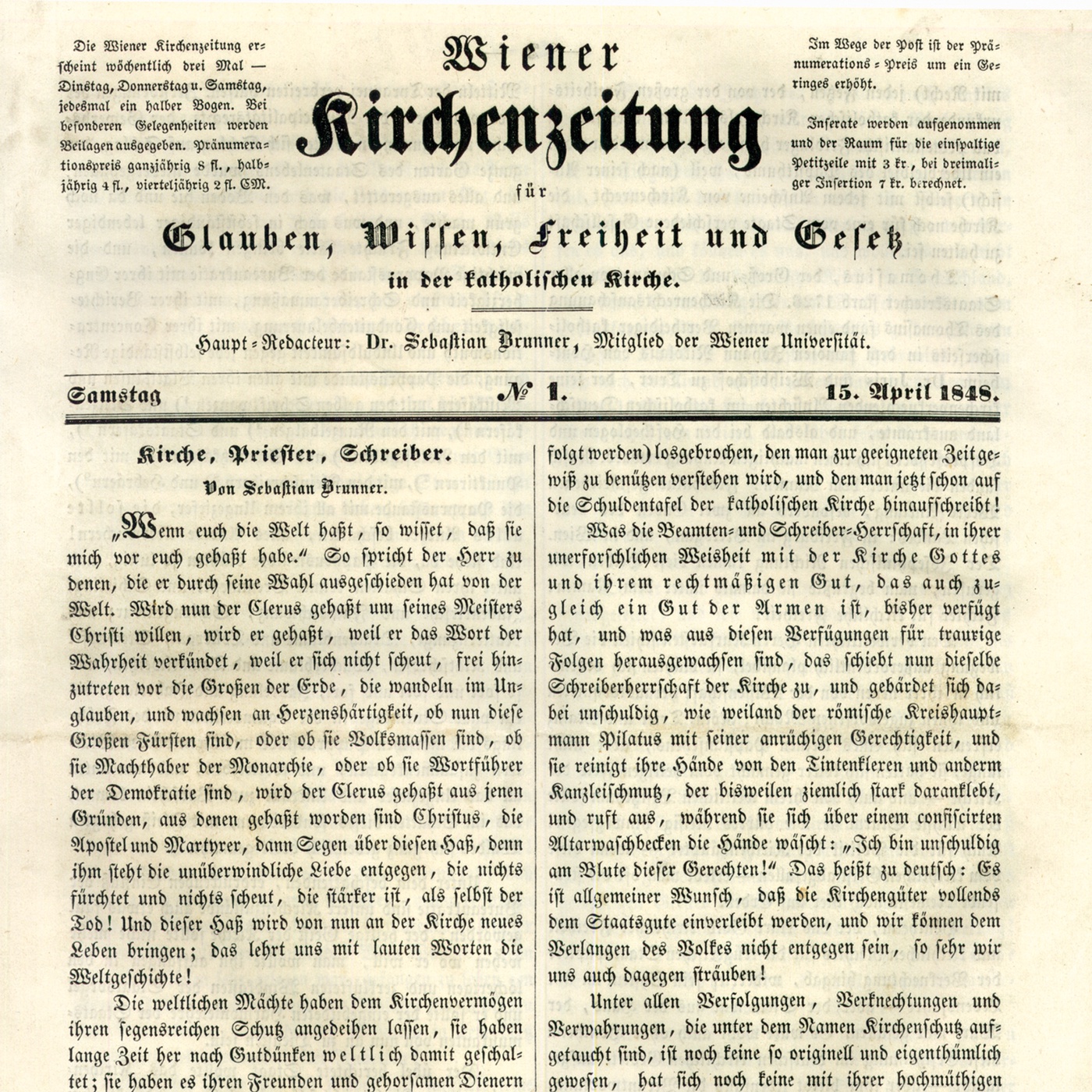 Perspektiven: 175 Jahre Wiener Kirchenzeitung
