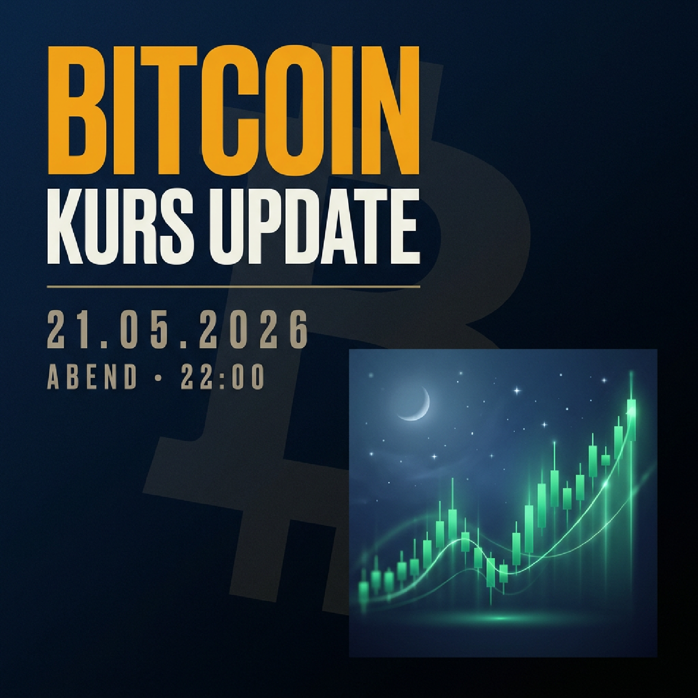 Bitcoin Kurs Abend 21.05.2026: 66.826 € (+0.13 %)