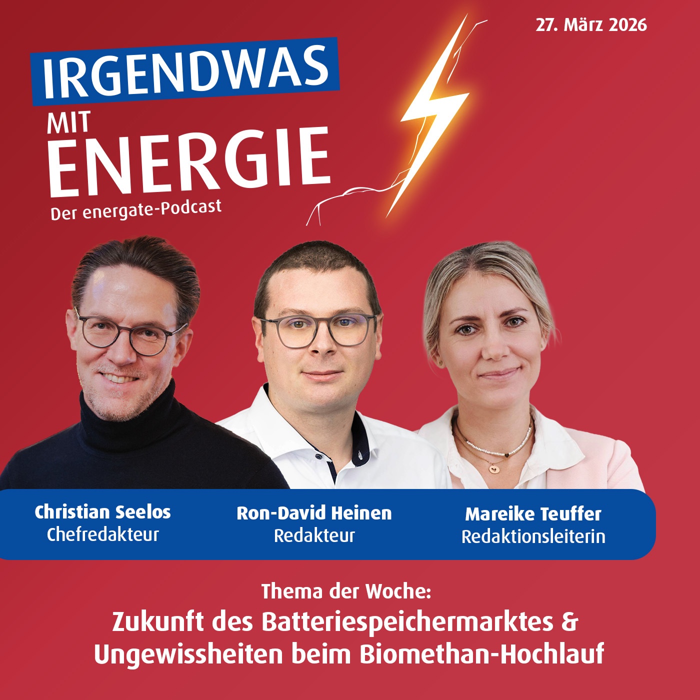 News-Update vom 27. März 2026 - Batterie- und Biomethanhochlauf mit Hürden