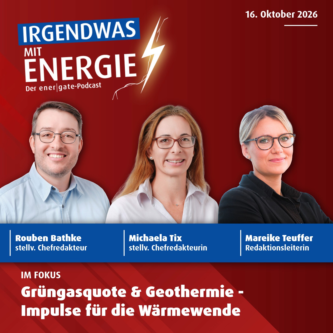News-Update vom 16. Oktober 2026 - Grüngasquote & Geothermie - Impulse für die Wärmewende