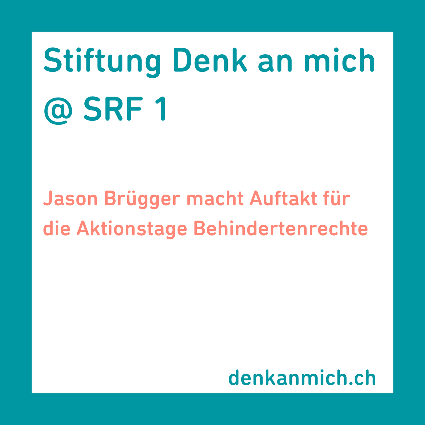 Jason Brügger macht Auftakt für die Aktionstage Behindertenrechte