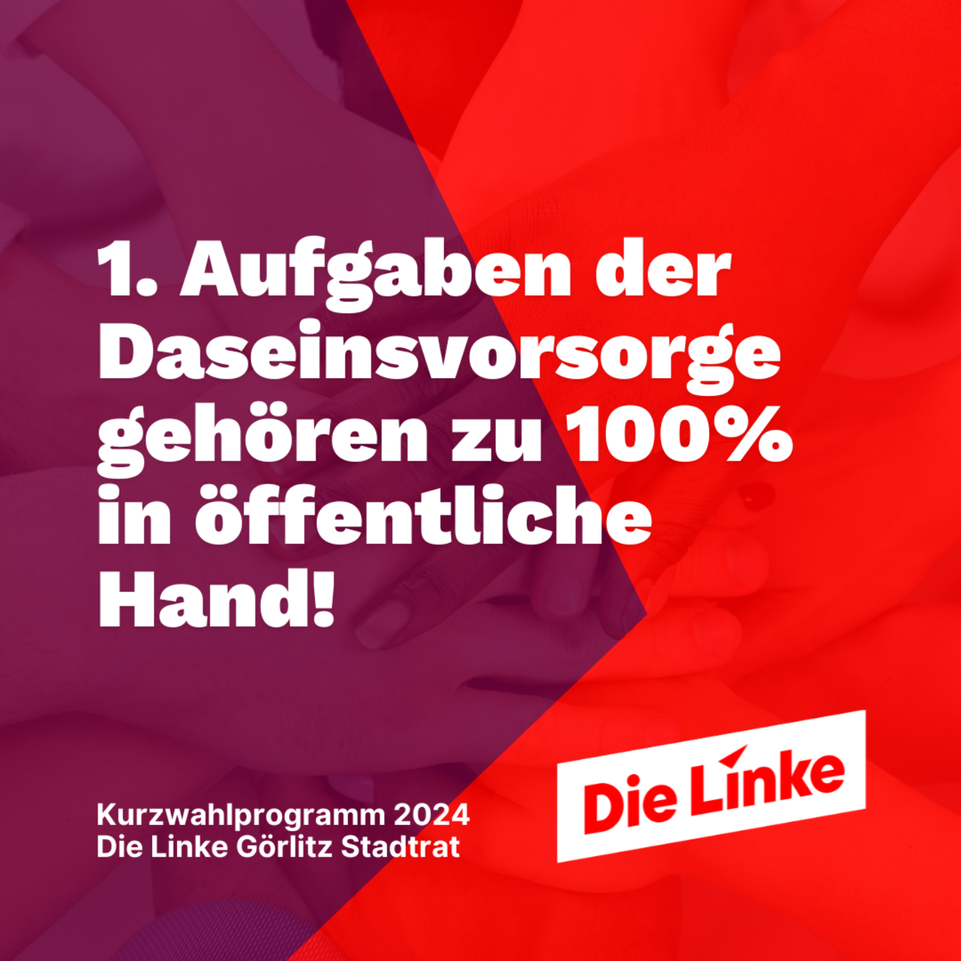 1. Aufgaben der Daseinsvorsorge gehören zu 100% in öffentliche Hand!