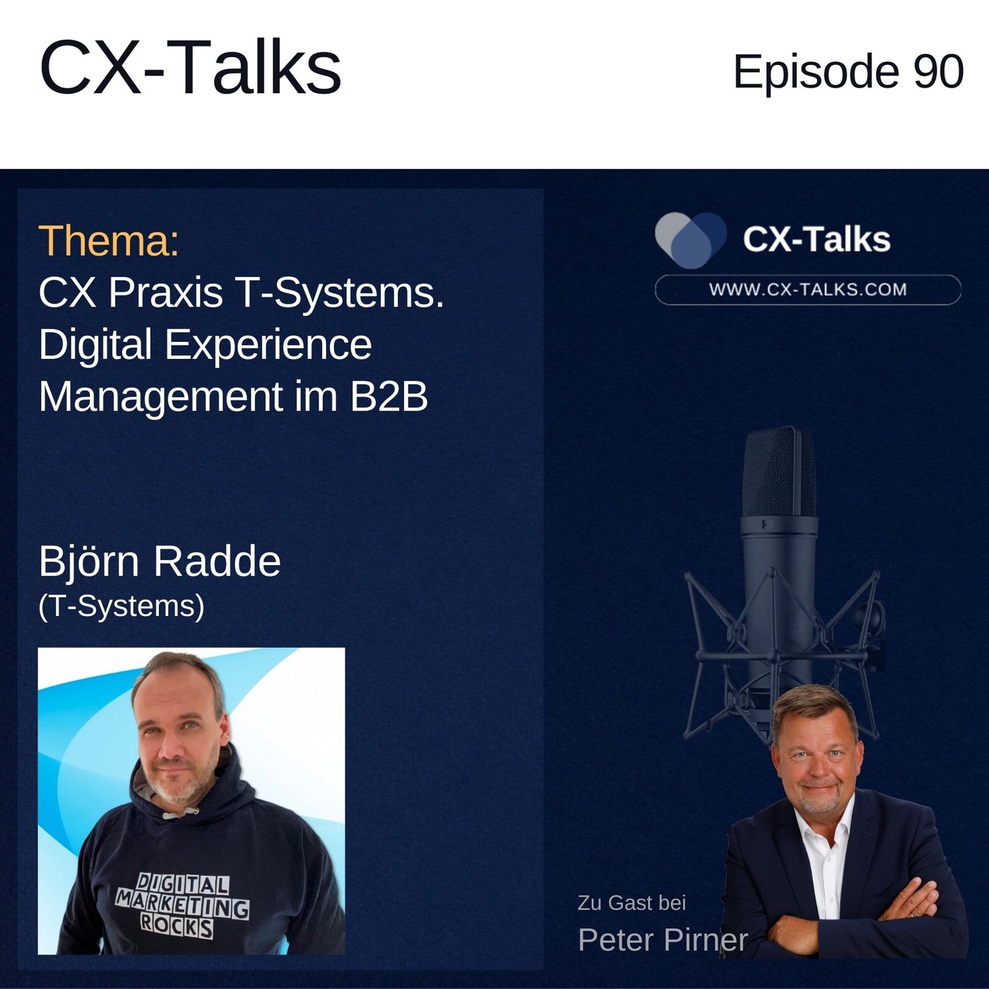 #90 CX Praxis T-Systems. Digital Experience Management im B2B. Björn Radde bei Peter Pirner